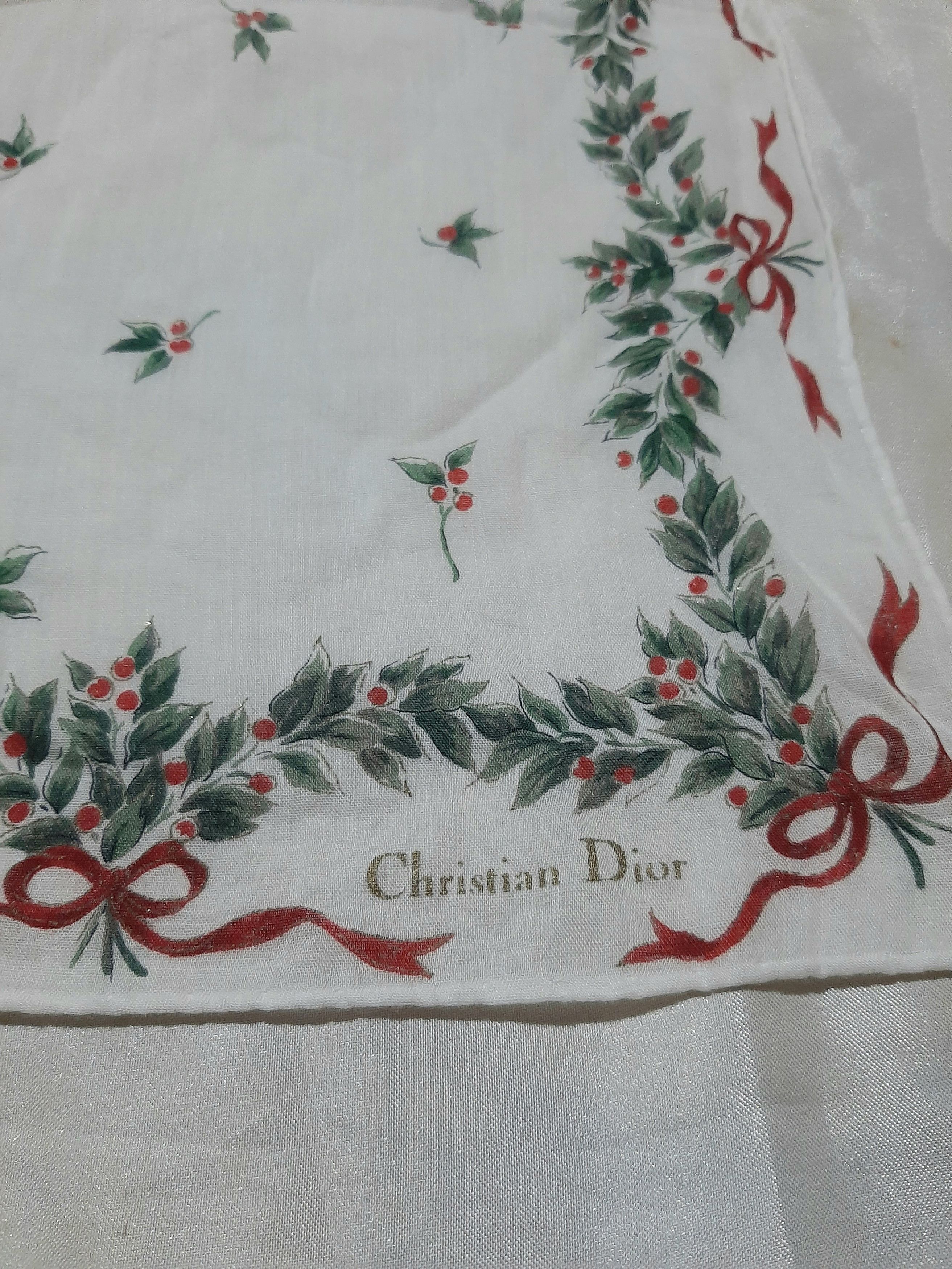Christian Dior Monsieur × Dior × Other Vintage Rare Christian Dior Flower Scarf Handkerchief Size ONE SIZE - 7 Thumbnail