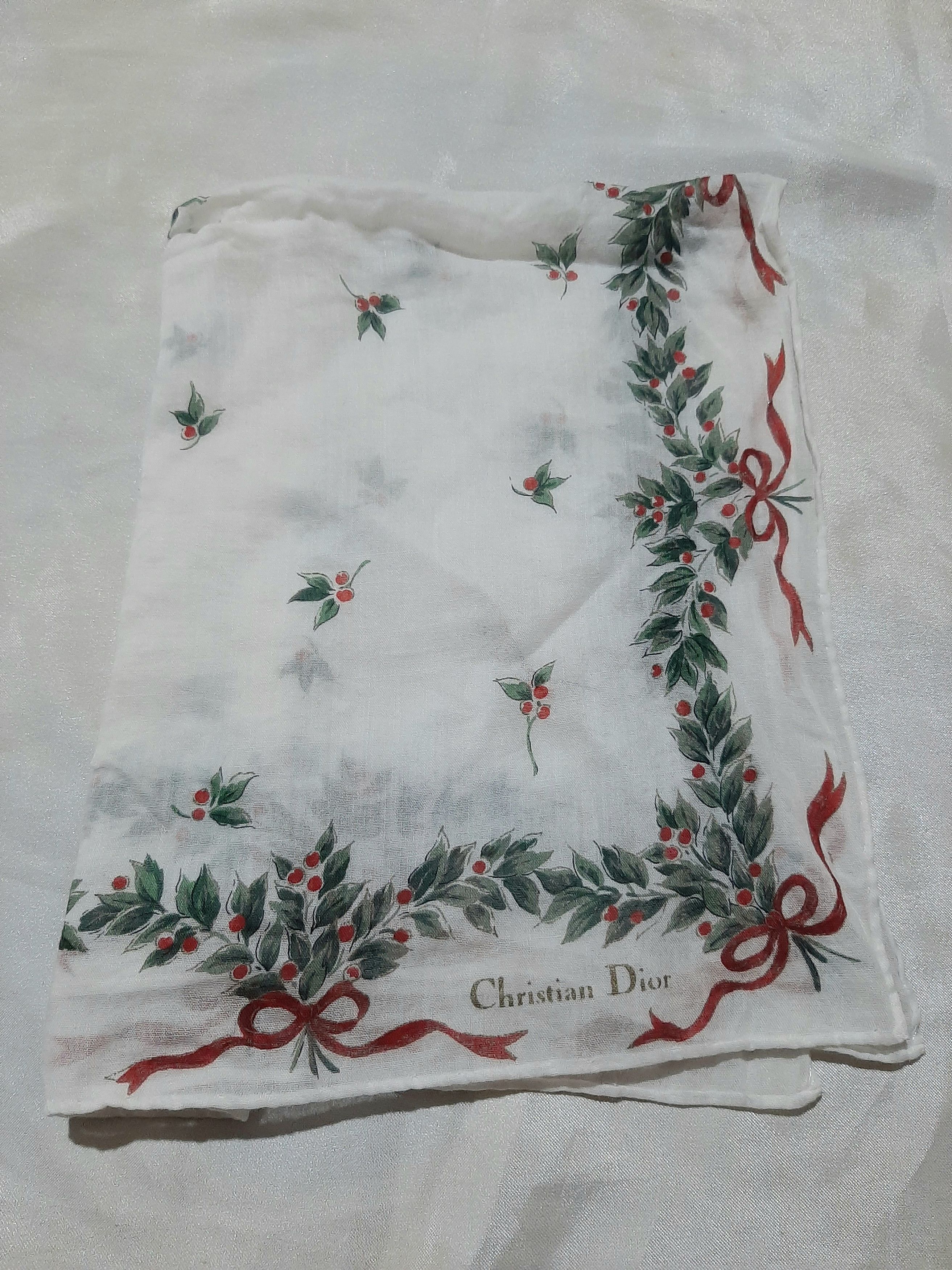 Christian Dior Monsieur × Dior × Other Vintage Rare Christian Dior Flower Scarf Handkerchief Size ONE SIZE - 2 Thumbnail