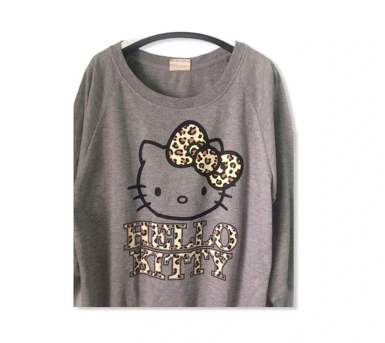 Sweat à capuche court - Gris clair/Hello Kitty - FEMME | H&M FR