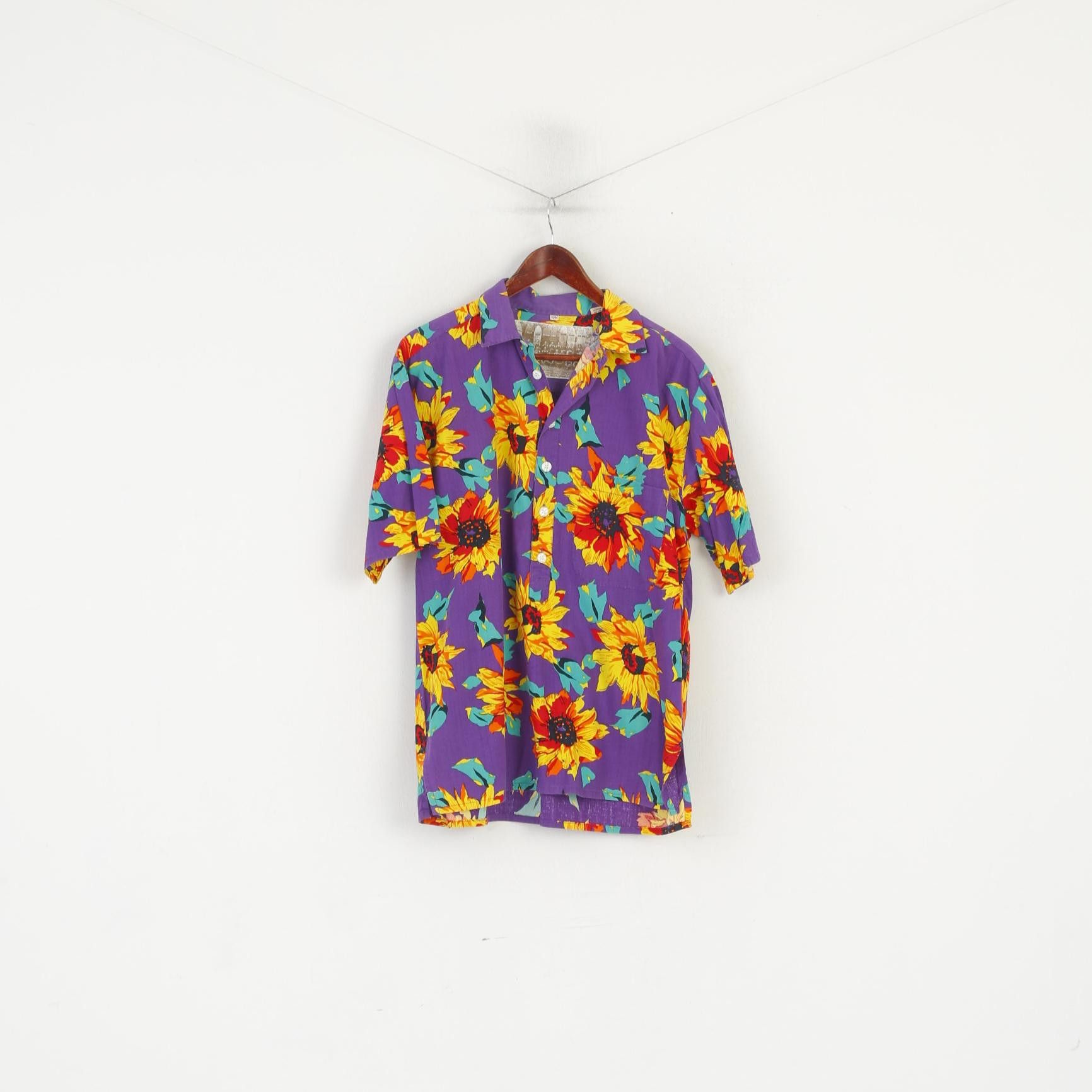 Vintage Division Hawaii Men M Casual Shirt Purple Pullover Top 3193 Size US M / EU 48-50 / 2 - 2 Thumbnail