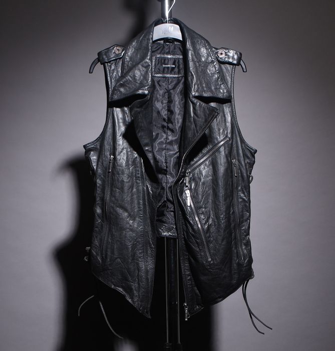 Yasuyuki Ishii Leather Jacket Gilet Waistcoat | Grailed