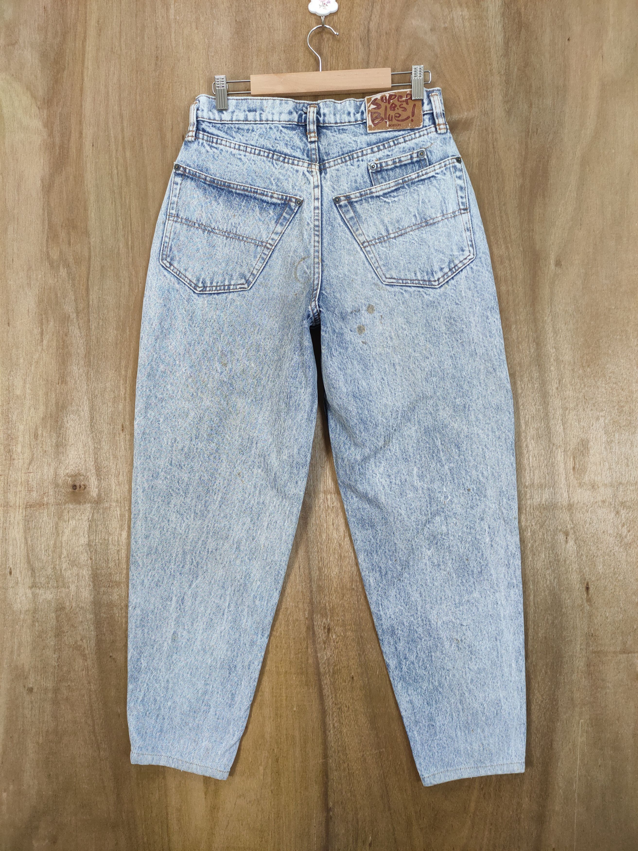 Japanese Brand SUPER BS BLUE BOBSON FADED ACID WASH JEANS PANTS Size US 28 / EU 44 - 2 Thumbnail