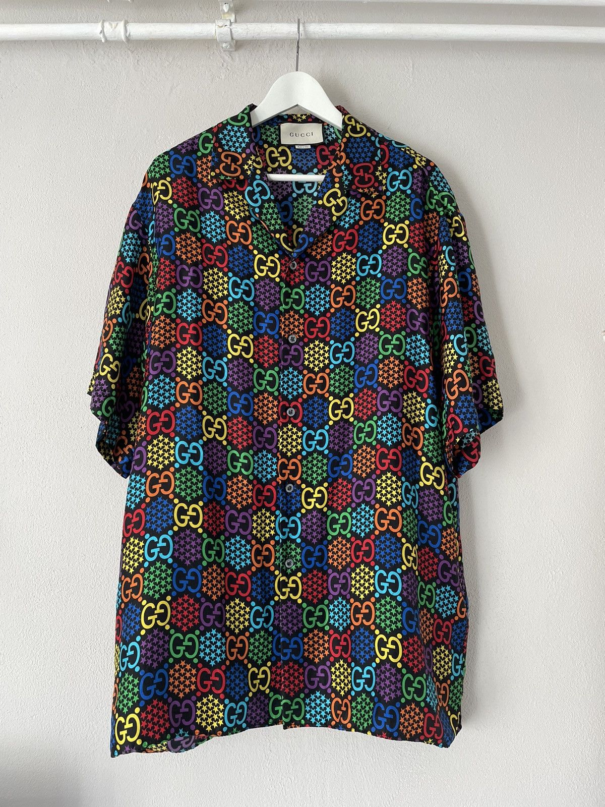 Gucci Psychedelic Print Silk Bowling Shirt Size US M / EU 48-50 / 2 - 3 Thumbnail