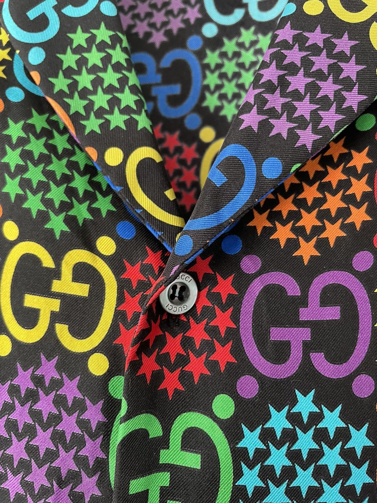 Gucci Psychedelic Print Silk Bowling Shirt Size US M / EU 48-50 / 2 - 6 Thumbnail