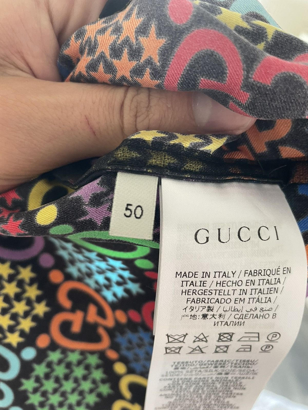 Gucci Psychedelic Print Silk Bowling Shirt Size US M / EU 48-50 / 2 - 8 Thumbnail