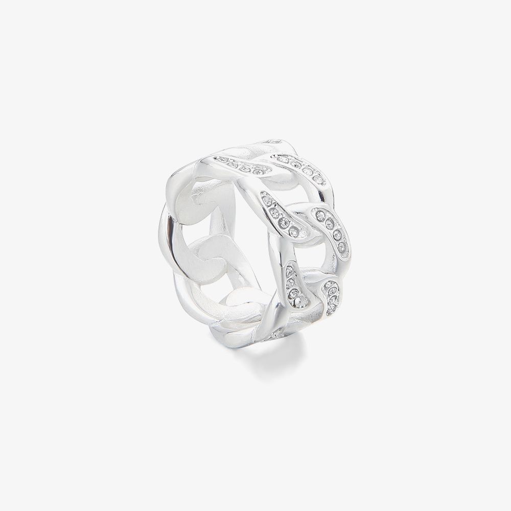 Jewelry × Vintage Fashion Silver Titanium Men's Ring Size ONE SIZE - 1 Thumbnail