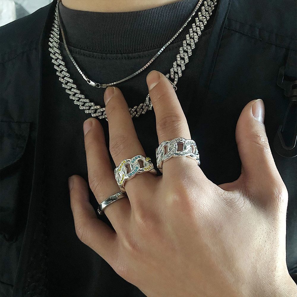 Jewelry × Vintage Fashion Silver Titanium Men's Ring Size ONE SIZE - 2 Thumbnail