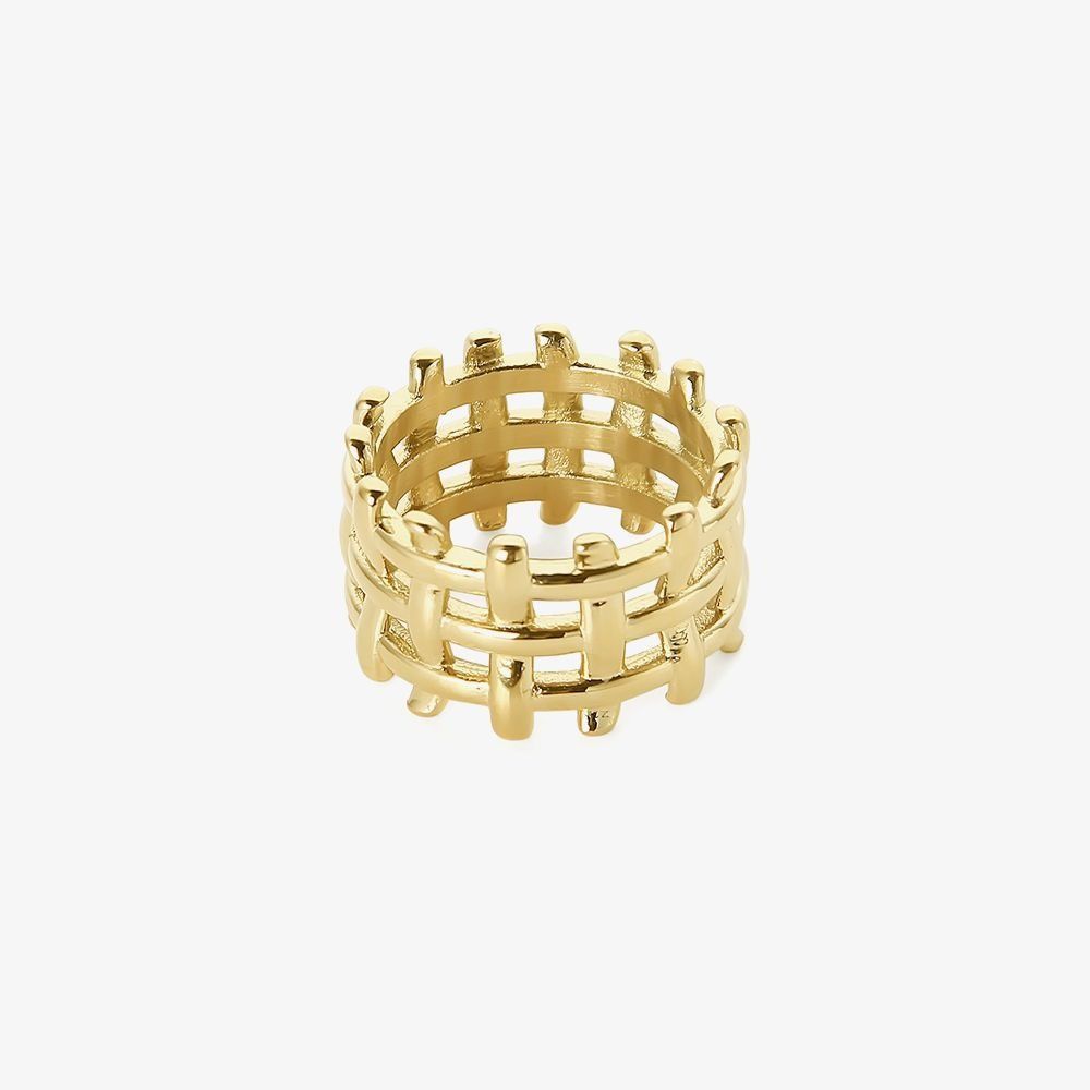 Jewelry × Vintage Fashion Braided Titanium Steel Couple Ring Size ONE SIZE - 2 Thumbnail