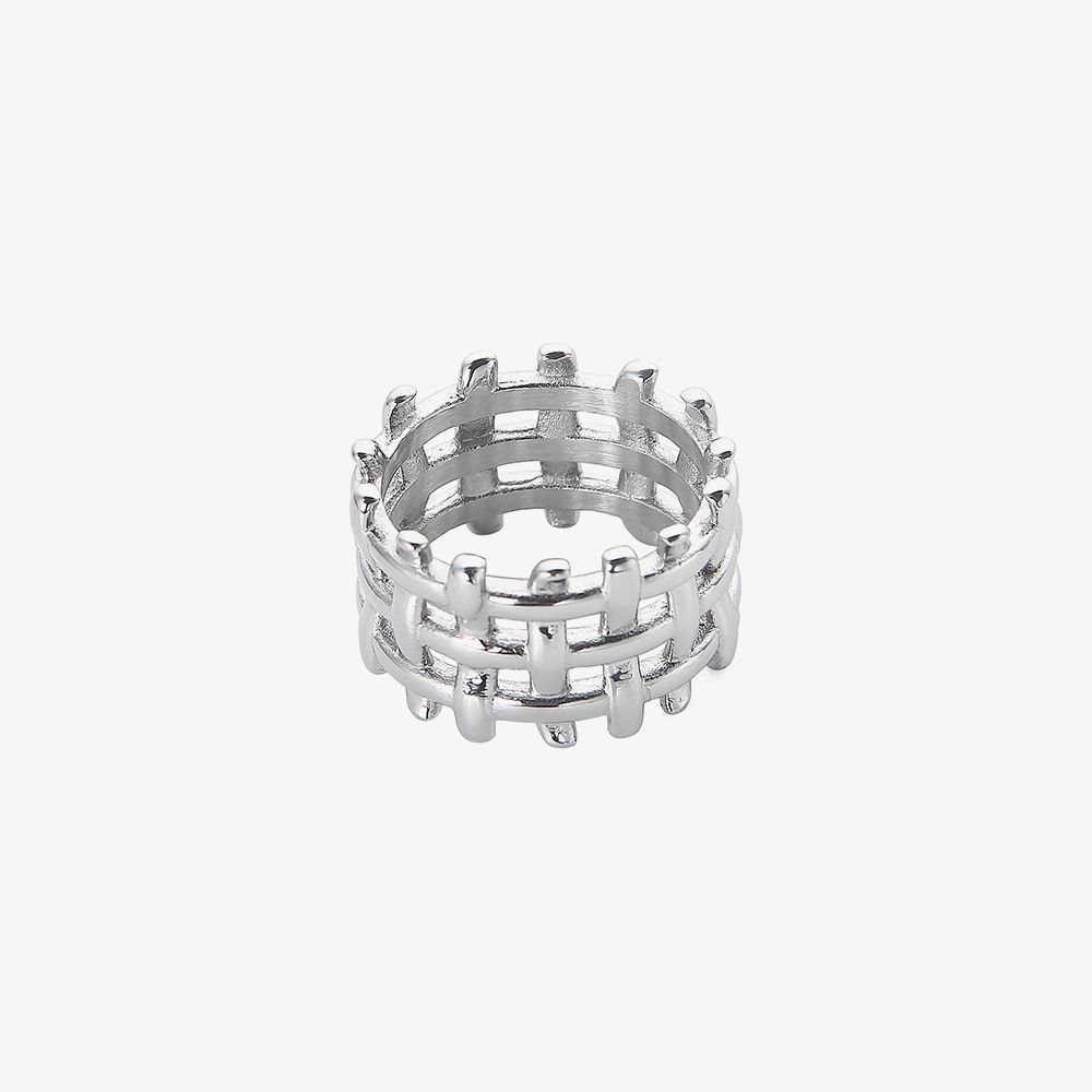 Jewelry × Vintage Fashion Braided Titanium Steel Couple Ring Size ONE SIZE - 1 Thumbnail