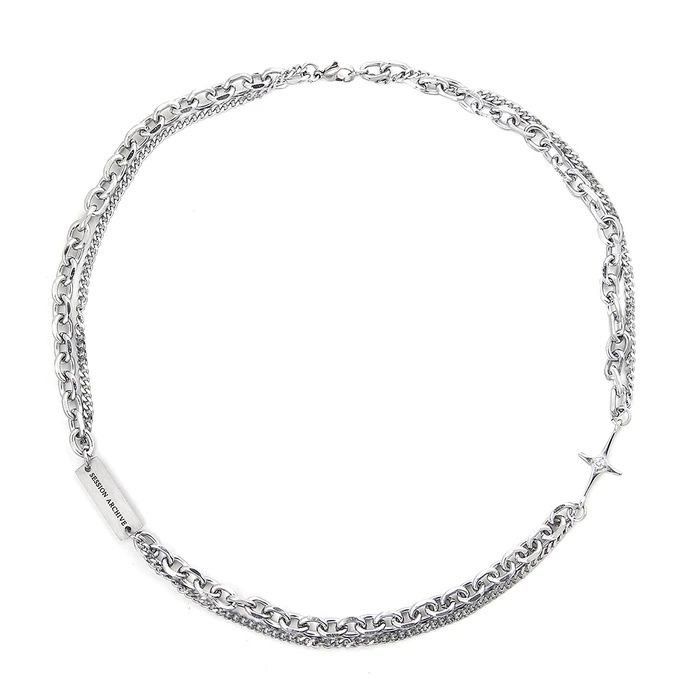 Jewelry × Vintage Splicing quadrangular double-layer clavicle chain Size ONE SIZE - 3 Thumbnail