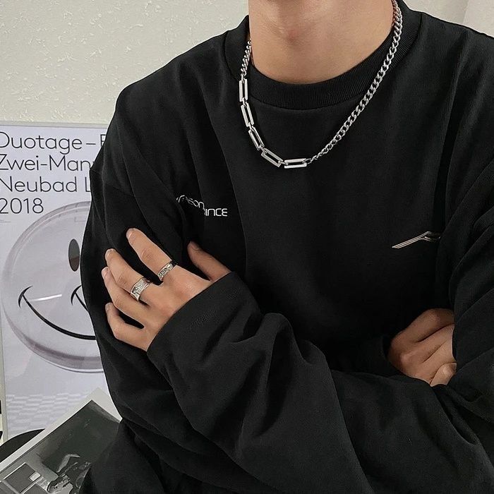 Jewelry × Vintage Fashionable Adjustable Titanium Steel Men's Necklace Size ONE SIZE - 2 Thumbnail