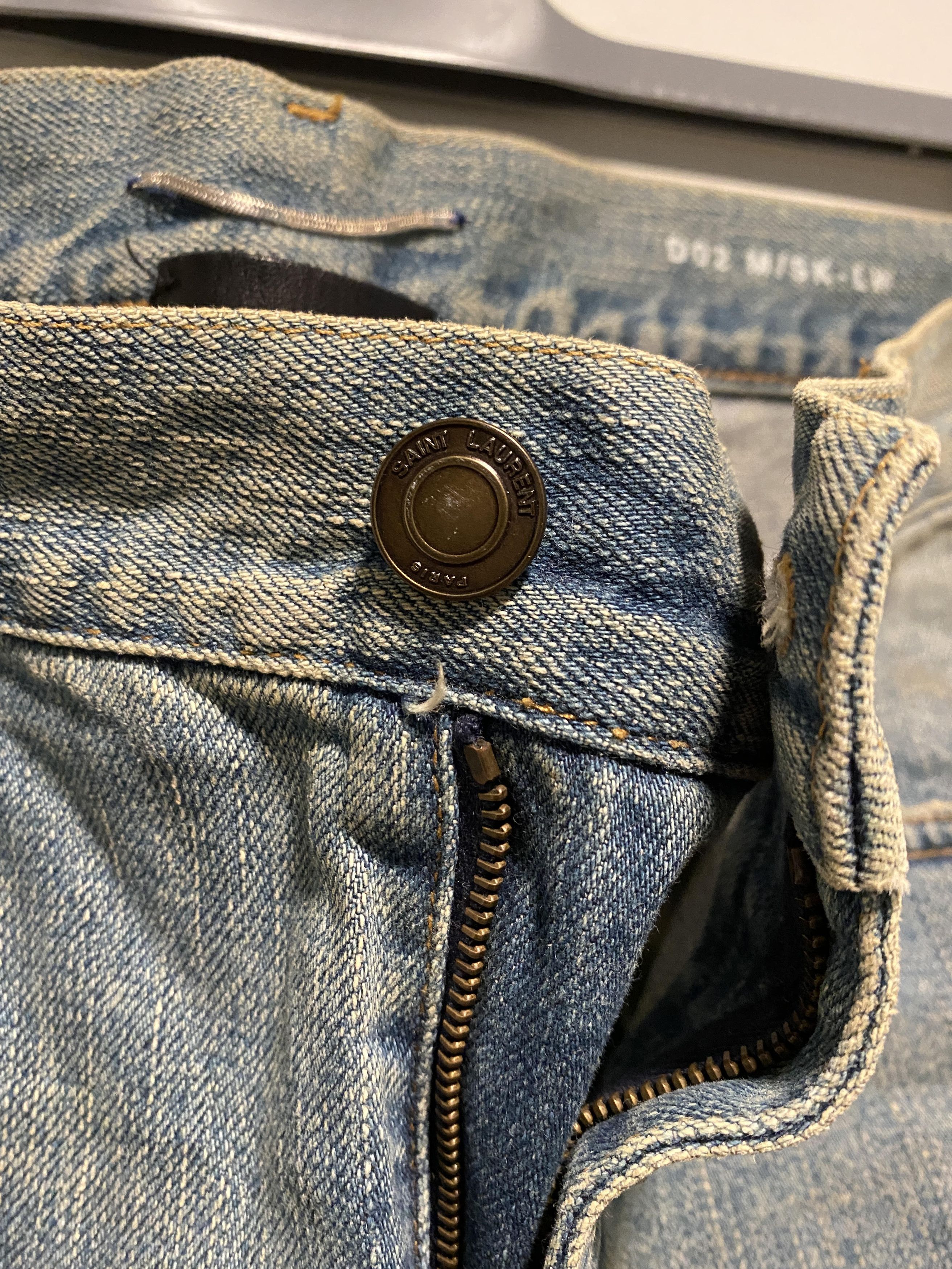 Hedi Slimane Hedi Slimane Washed Knee Ripped Skinny Blue Jeans Size US 31 - 10 Thumbnail