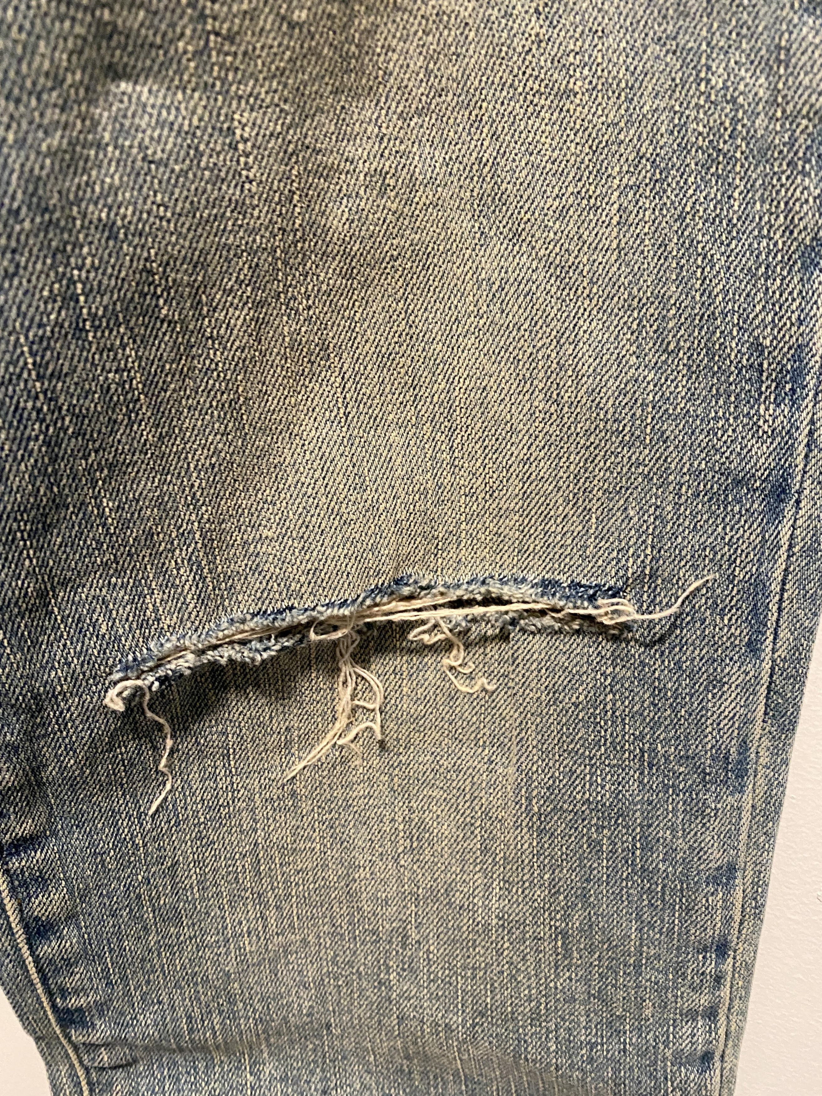 Hedi Slimane Hedi Slimane Washed Knee Ripped Skinny Blue Jeans Size US 31 - 7 Thumbnail