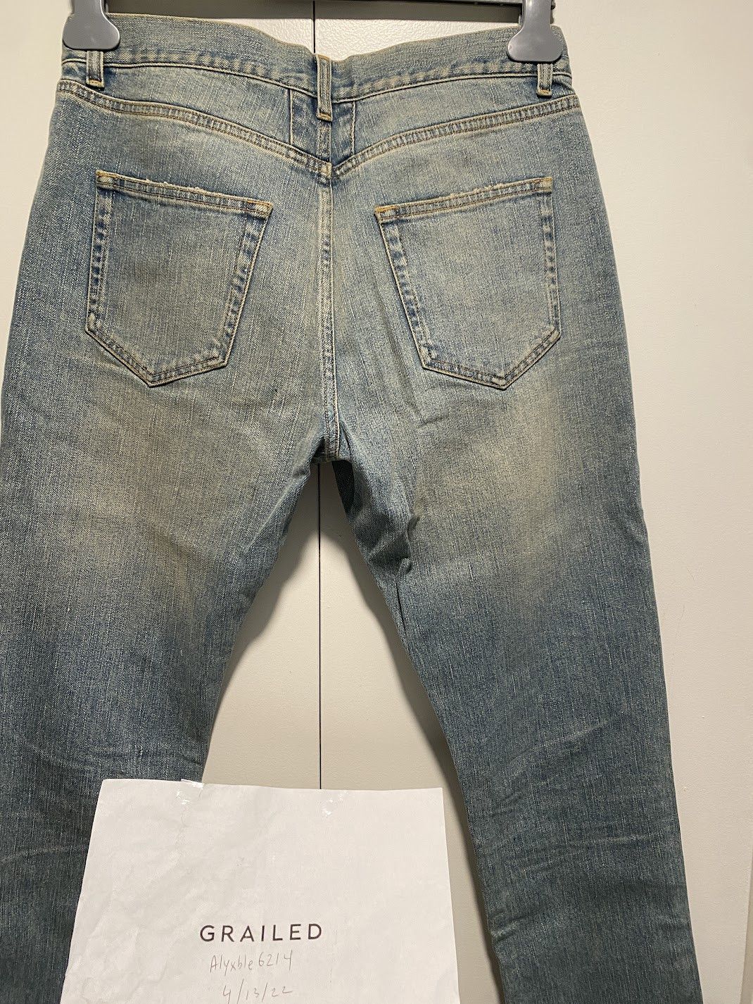 Hedi Slimane Hedi Slimane Washed Knee Ripped Skinny Blue Jeans Size US 31 - 9 Thumbnail