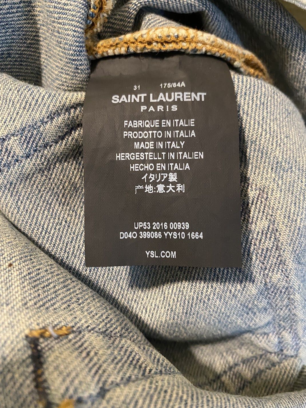Hedi Slimane Hedi Slimane Washed Knee Ripped Skinny Blue Jeans Size US 31 - 8 Thumbnail