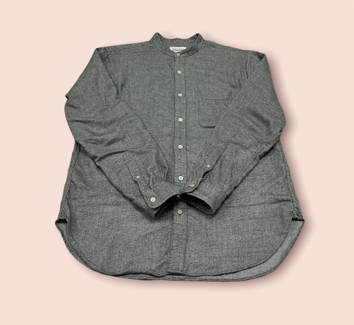 VINTAGE GLOBAL WORK MANDARIN COLLAR SOFT TOUCH FLANNEL