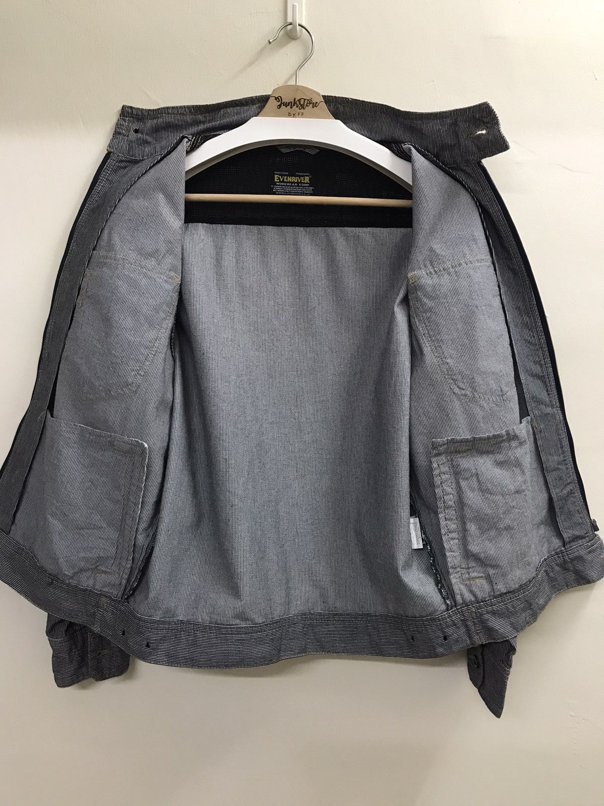 Japanese Brand Evenriver Japan Denim Hikory Stripe Jacket Custom Patch Size US M / EU 48-50 / 2 - 10 Thumbnail