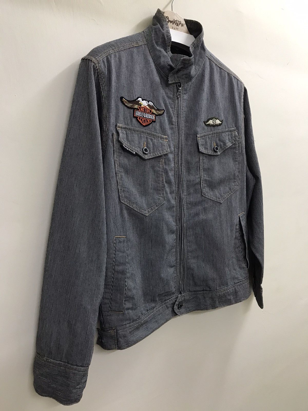 Japanese Brand Evenriver Japan Denim Hikory Stripe Jacket Custom Patch Size US M / EU 48-50 / 2 - 4 Thumbnail