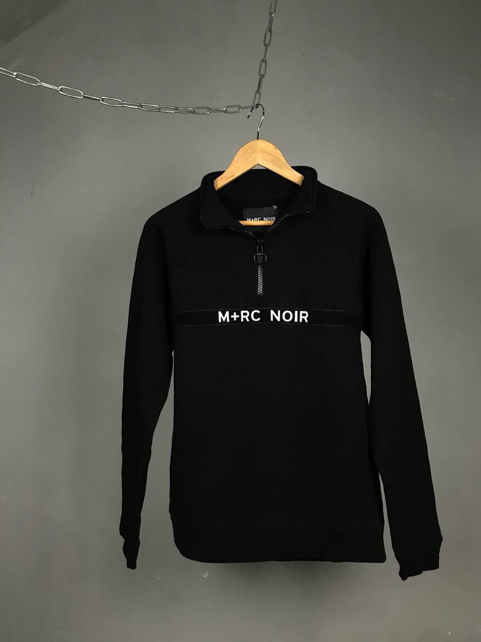 image of M Rc Noir M+Rc Noir Luxury Streetwear 1/4 Zip Sweatshirt in Black, Men's (Size Small)