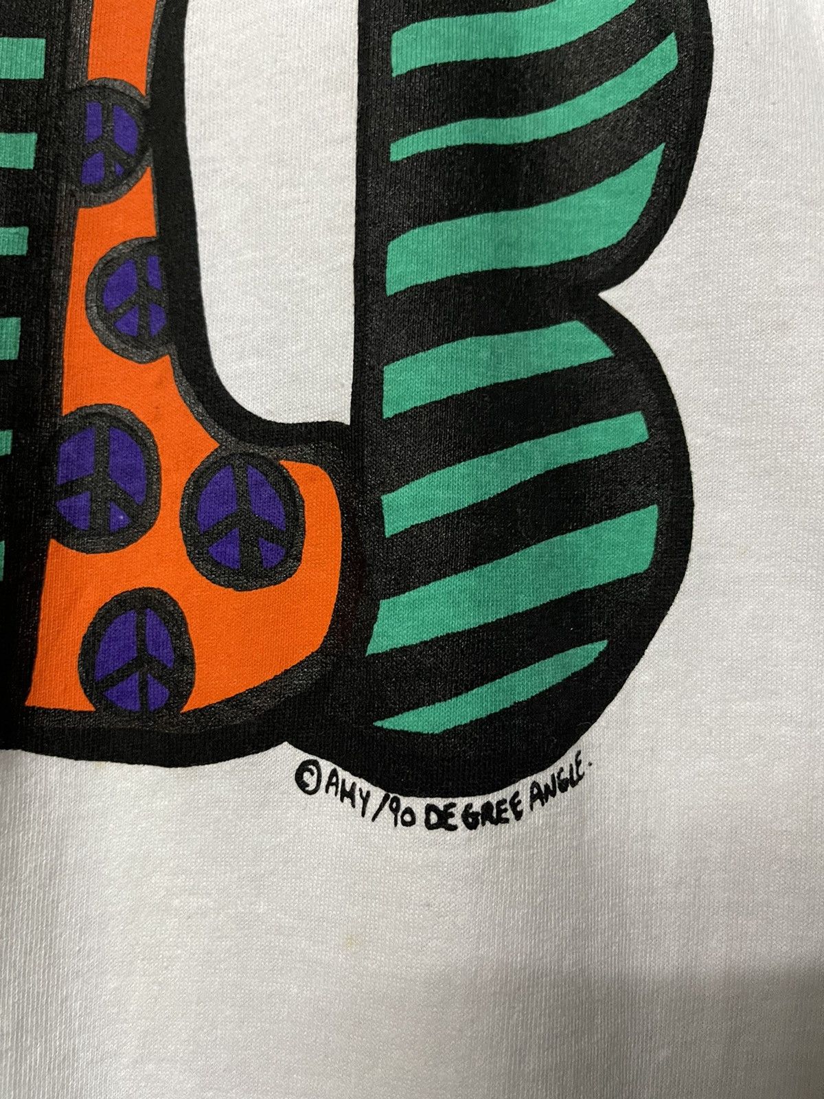Fruit Of The Loom × Vintage Vintage 90s Popart Peace Tees Skateboard Size US L / EU 52-54 / 3 - 3 Thumbnail
