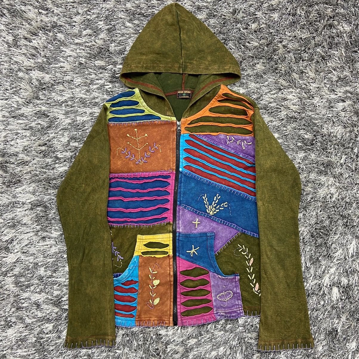 Vintage RASTA PONCHO Y2K ARCHIVE PATCHWORK RARE BOXY HOODIE - № 1092 Size M / US 6-8 / IT 42-44 - 1 Thumbnail