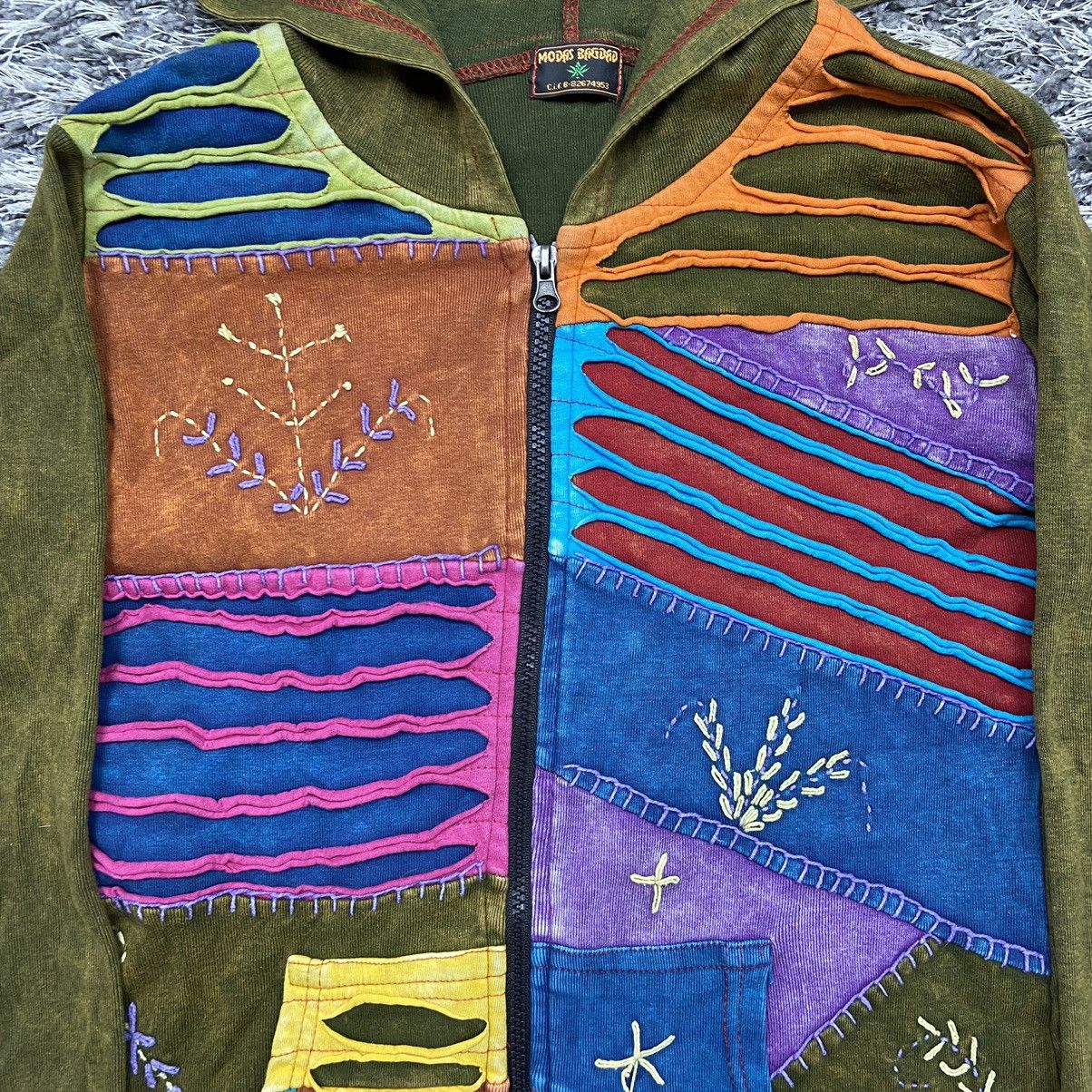 Vintage RASTA PONCHO Y2K ARCHIVE PATCHWORK RARE BOXY HOODIE - № 1092 Size M / US 6-8 / IT 42-44 - 4 Thumbnail