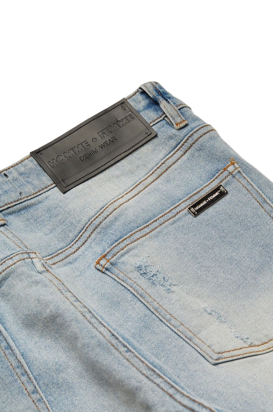 Homme + Femme La HOMME+FEMME LETTERMAN DENIM BLUE WITH YELLOW Size US 34 / EU 50 - 3 Thumbnail