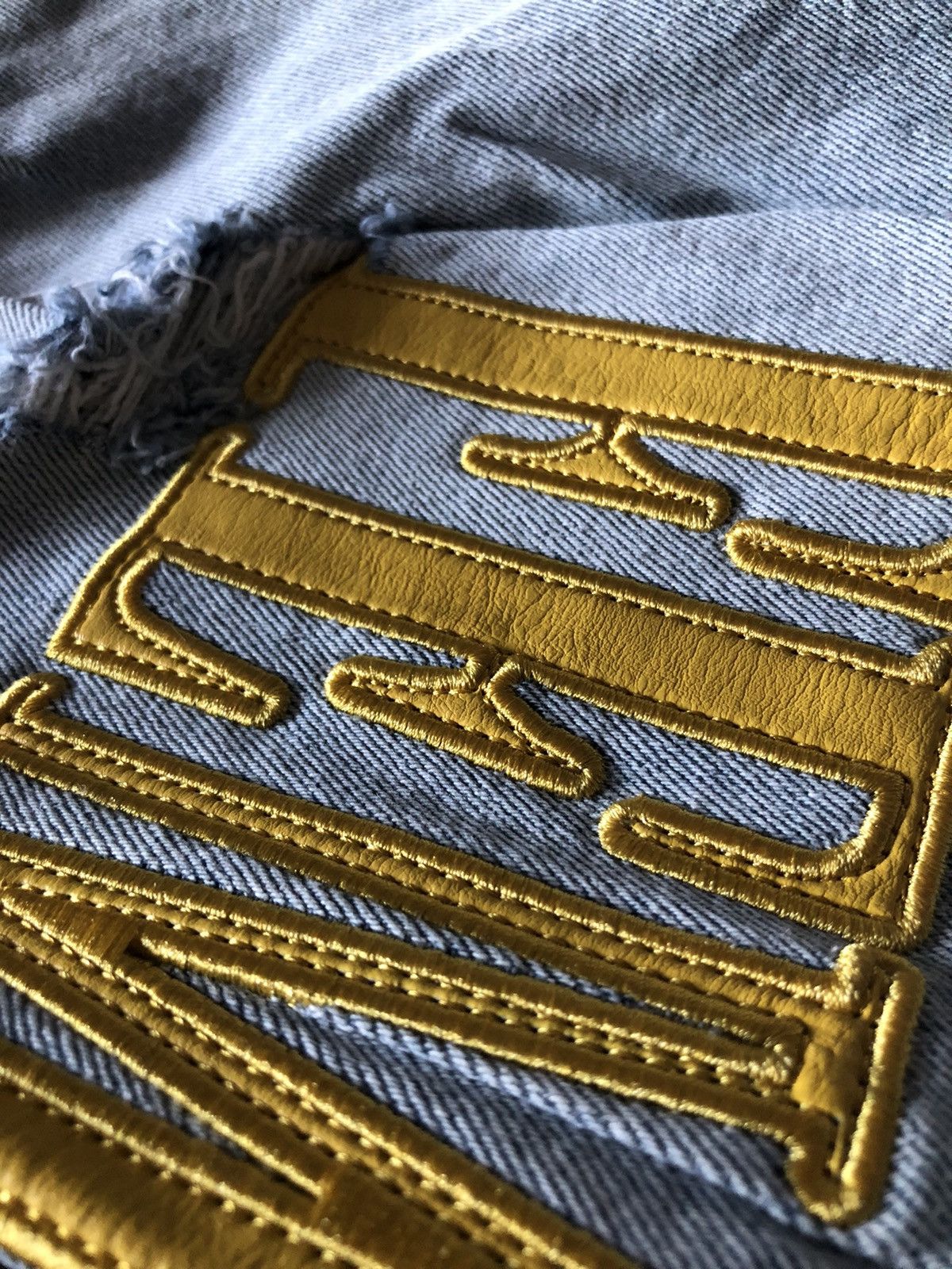 Homme + Femme La HOMME+FEMME LETTERMAN DENIM BLUE WITH YELLOW Size US 34 / EU 50 - 6 Thumbnail
