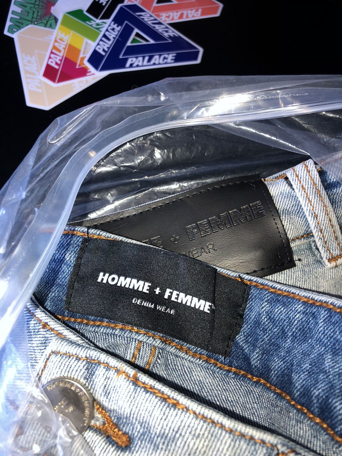 Homme + Femme La HOMME+FEMME LETTERMAN DENIM BLUE WITH YELLOW Size US 34 / EU 50 - 4 Thumbnail