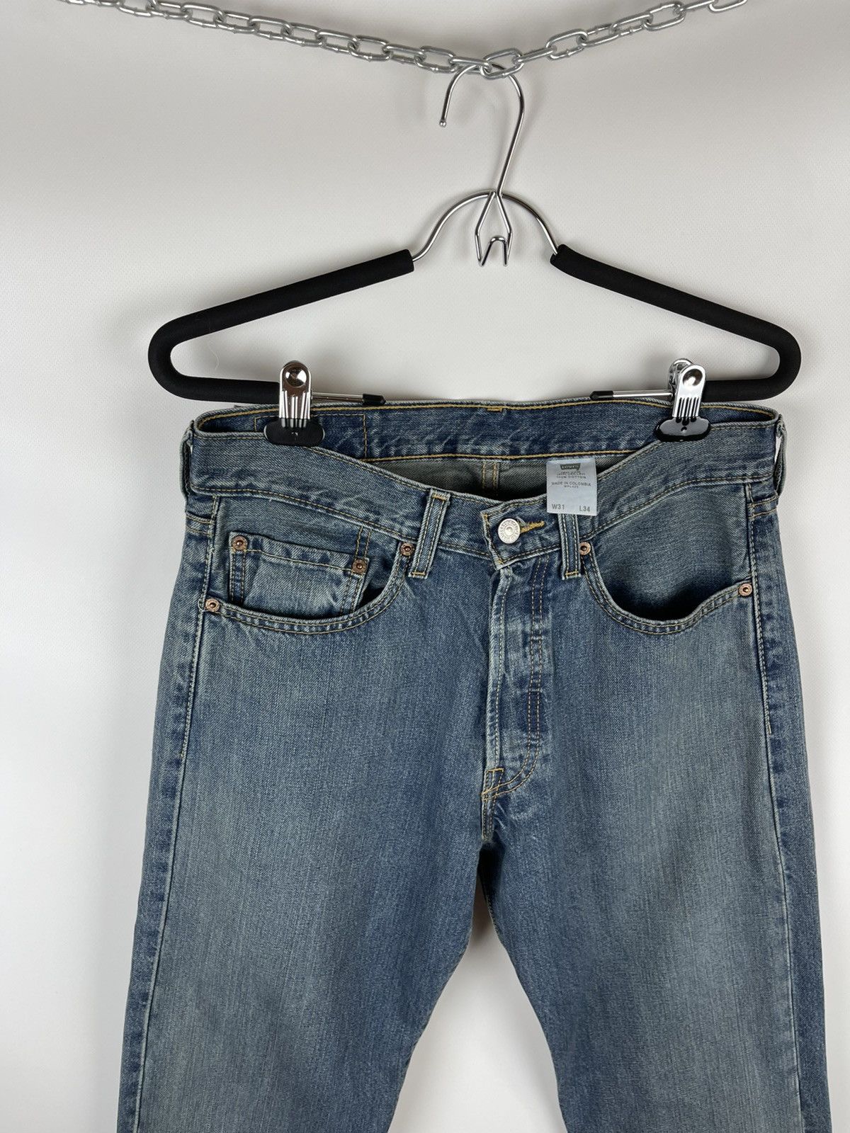 Levi's × Levi's Vintage Clothing Levi’s 501 vintage faded distressed denim jeans pants Size US 31 - 3 Thumbnail