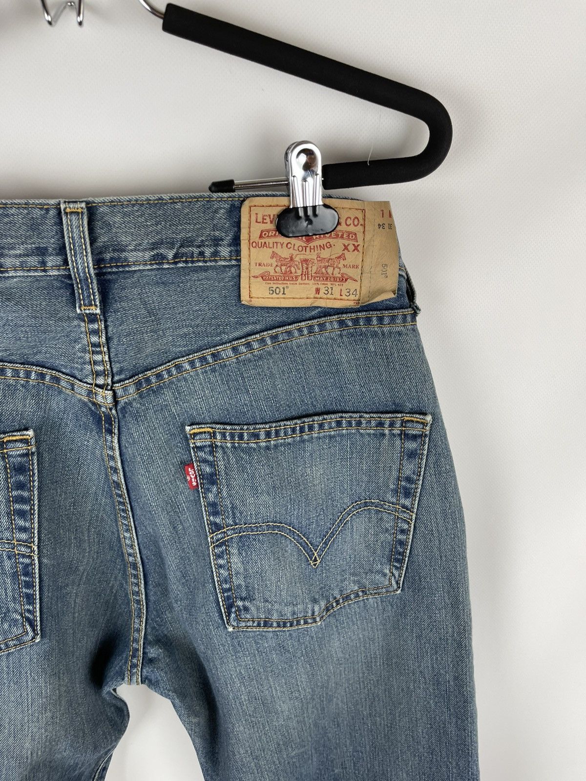 Levi's × Levi's Vintage Clothing Levi’s 501 vintage faded distressed denim jeans pants Size US 31 - 9 Thumbnail