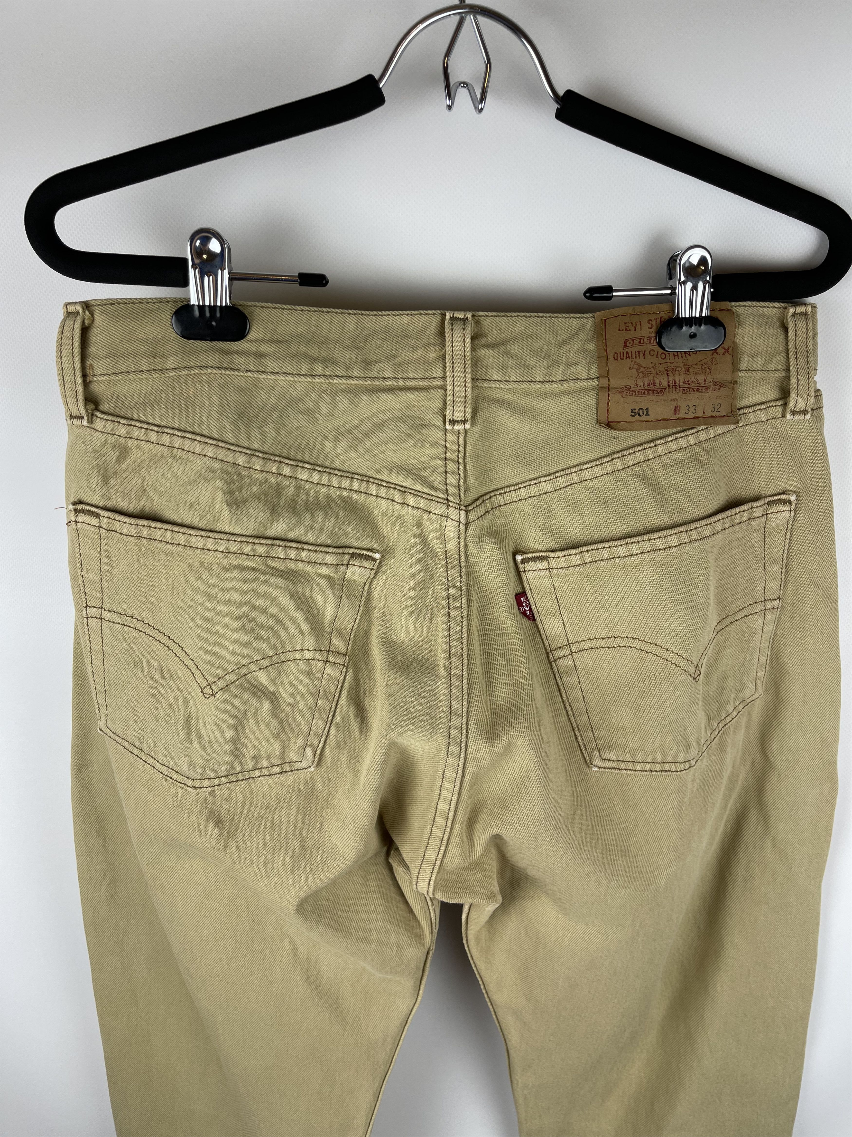 Levi's Vintage Clothing Levi’s 501 vintage made in USA beige denim jeans pants Size US 33 - 10 Thumbnail