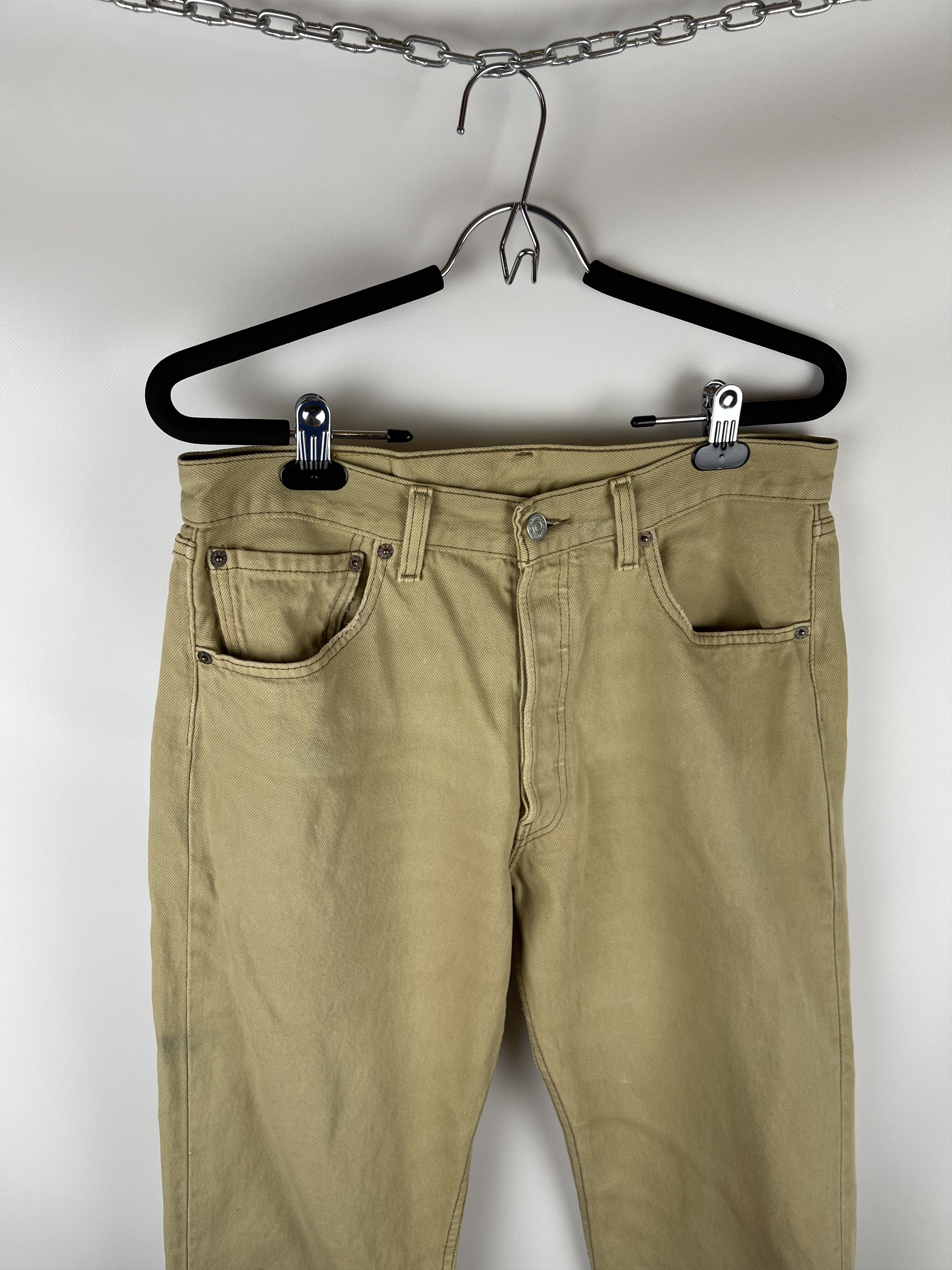 Levi's Vintage Clothing Levi’s 501 vintage made in USA beige denim jeans pants Size US 33 - 2 Thumbnail