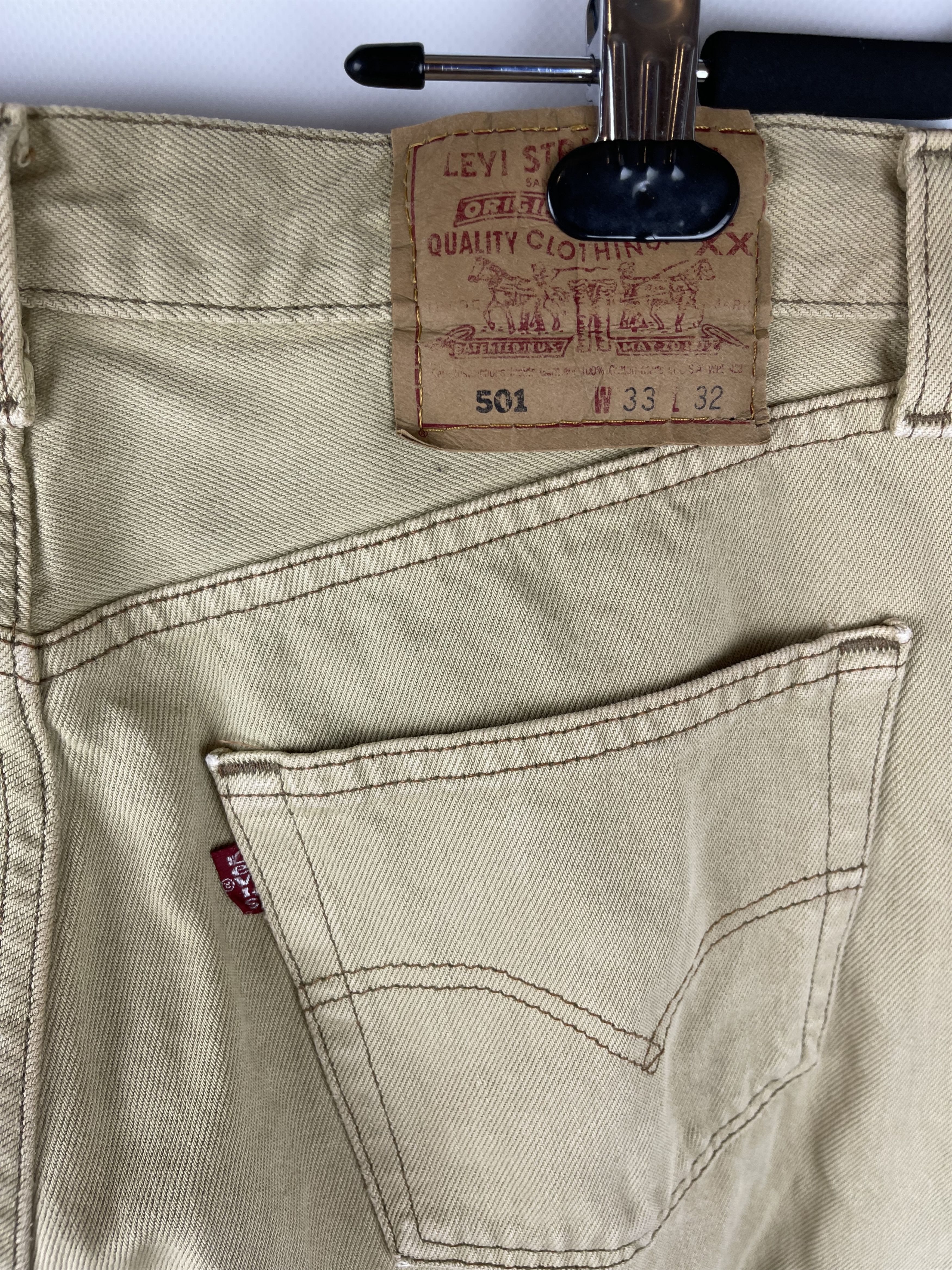 Levi's Vintage Clothing Levi’s 501 vintage made in USA beige denim jeans pants Size US 33 - 11 Thumbnail