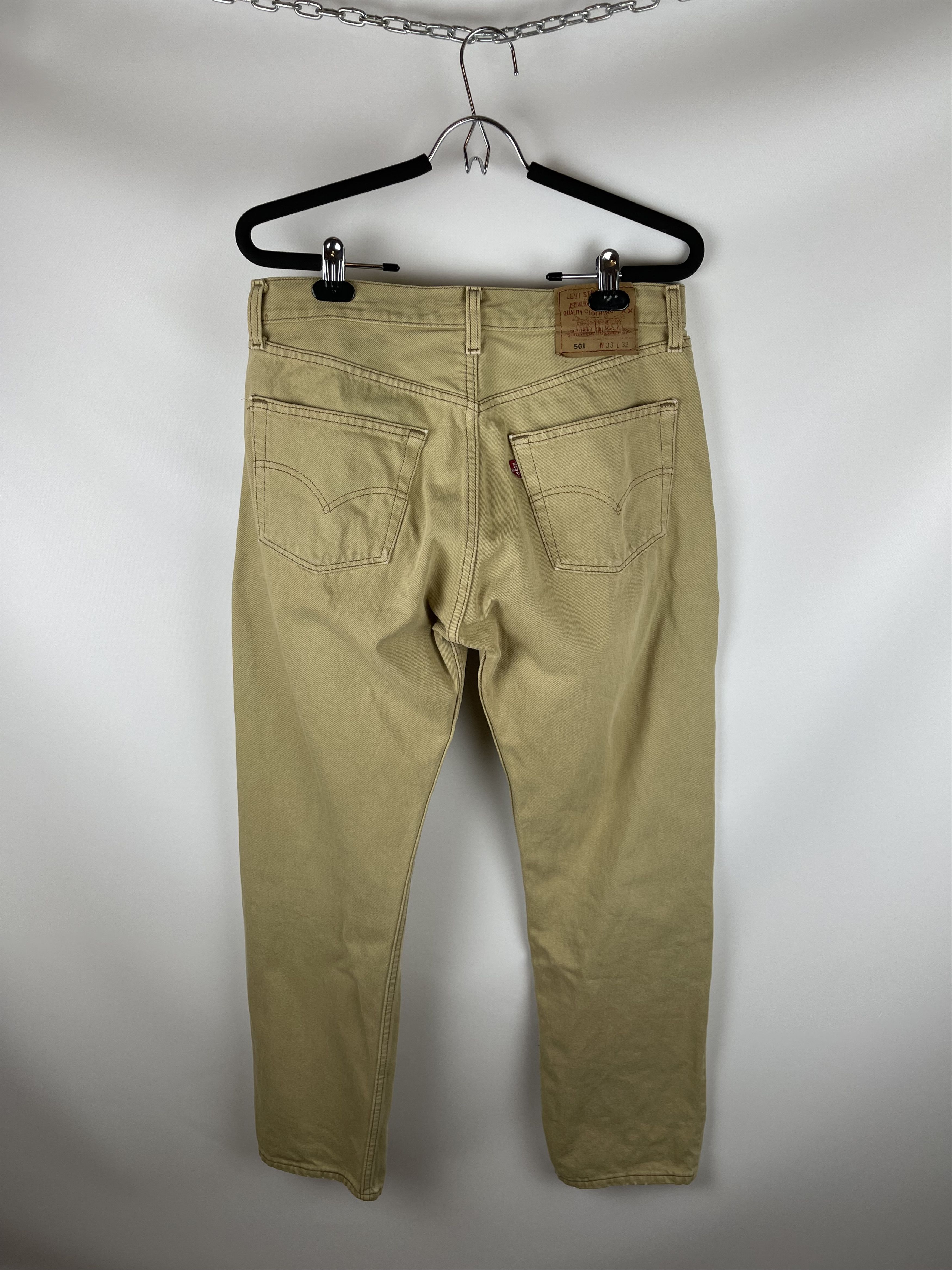 Levi's Vintage Clothing Levi’s 501 vintage made in USA beige denim jeans pants Size US 33 - 9 Thumbnail