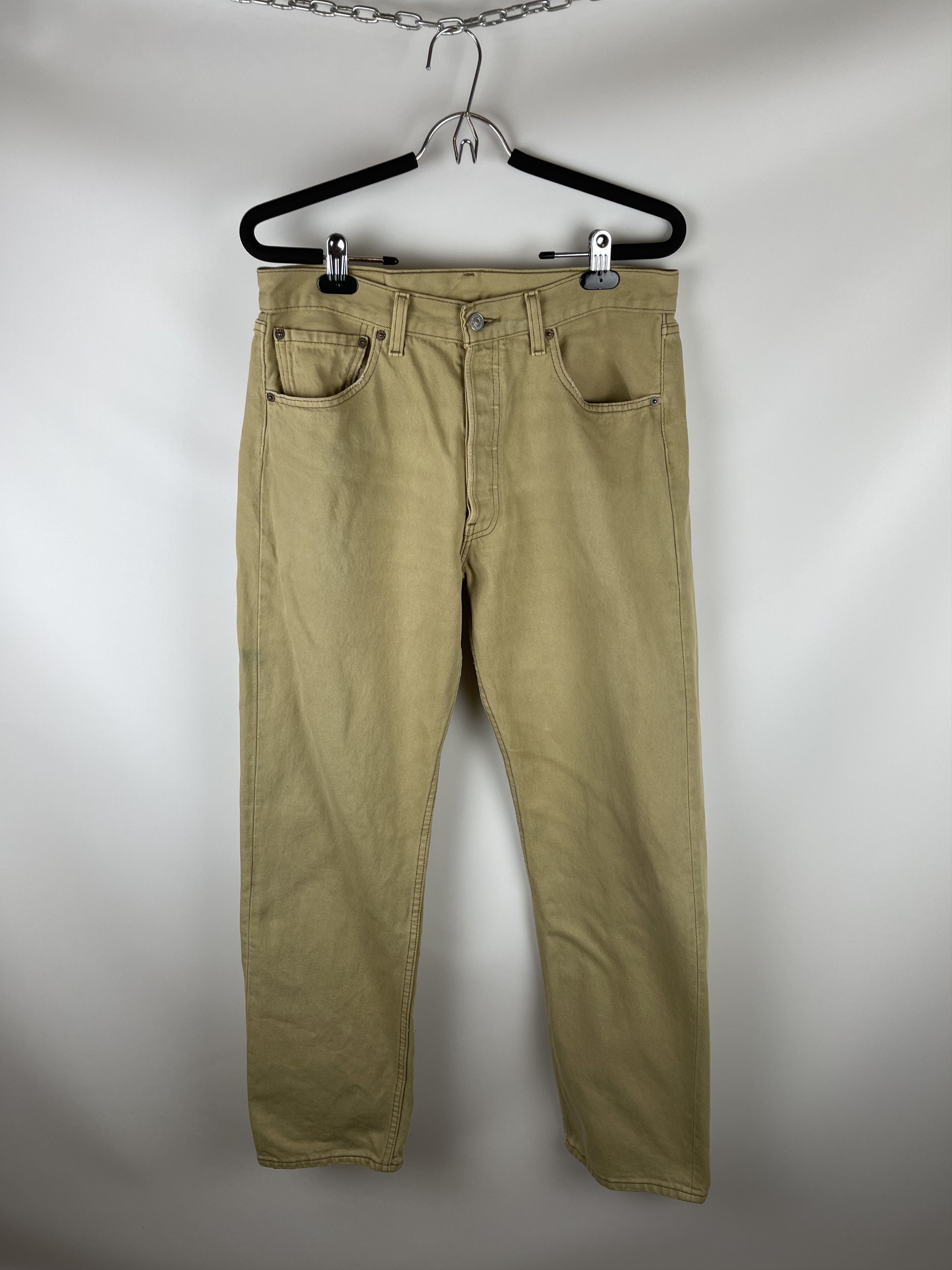 Levi's Vintage Clothing Levi’s 501 vintage made in USA beige denim jeans pants Size US 33 - 1 Thumbnail