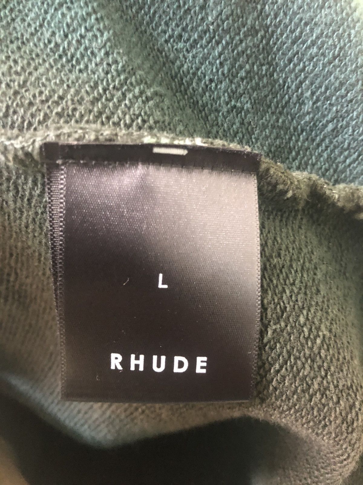 Rhude Green layered french terry nylon sweatshirt hoodie size L Size US L / EU 52-54 / 3 - 4 Thumbnail
