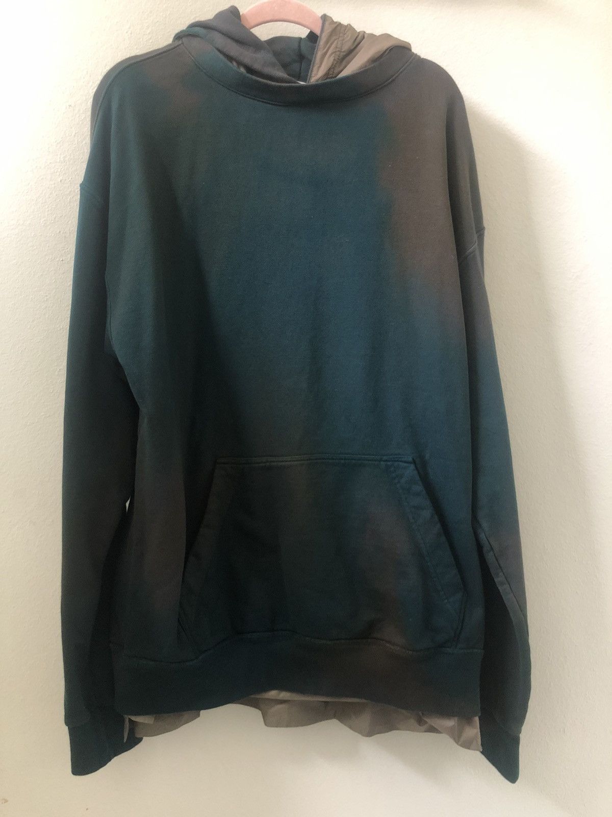 Rhude Green layered french terry nylon sweatshirt hoodie size L Size US L / EU 52-54 / 3 - 1 Thumbnail