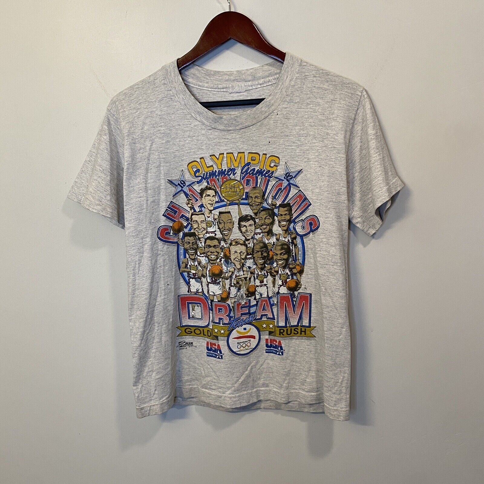 Vintage VTG 1992 US Dream Team Caricature T-Shirt USA Olympics 90s ...