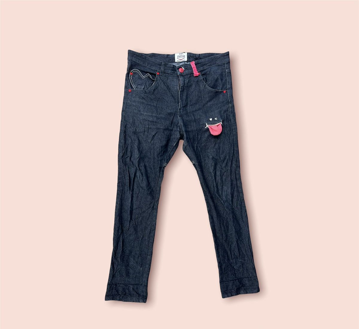 Japanese Brand UP SMILE BLACK STRETCH SKINNY JEANS Size US 32 / EU 48 - 4 Thumbnail