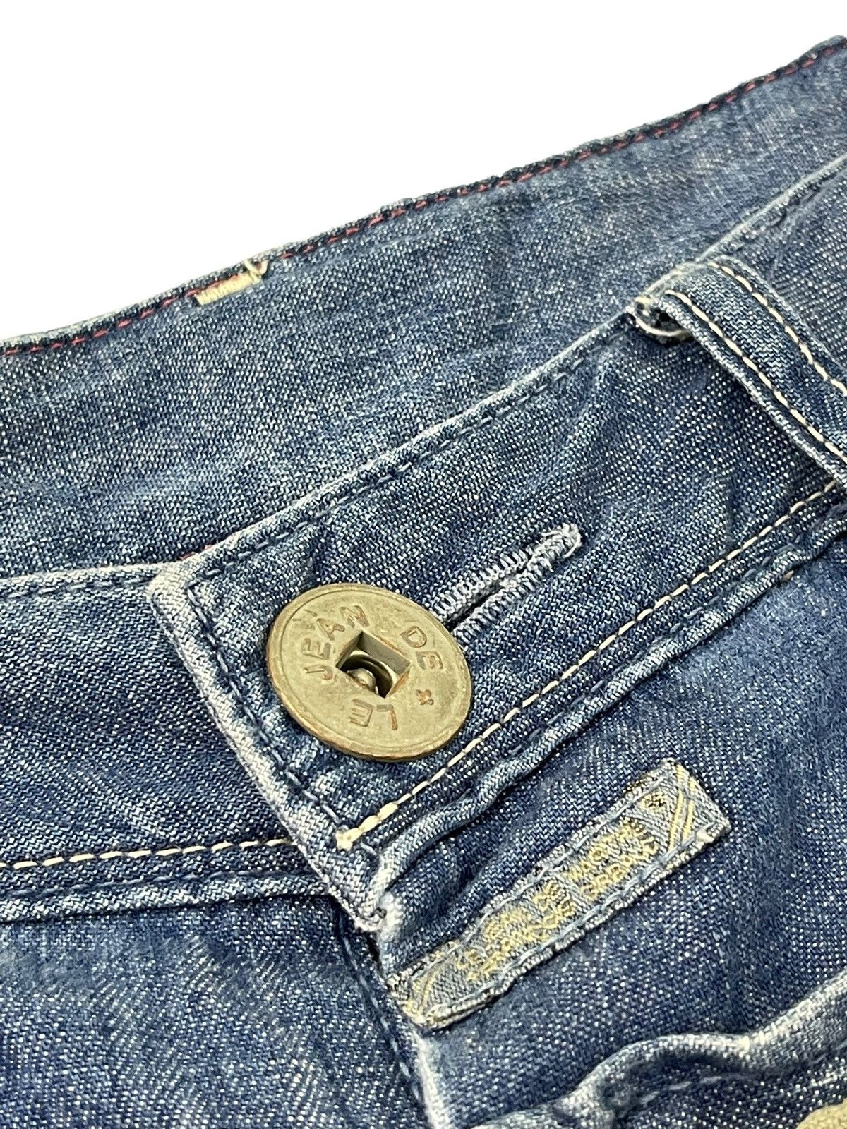 Japanese Brand Double Waist Cropped Thin Denim High Rise Regular 1🟦5 Size US 33 - 8 Thumbnail