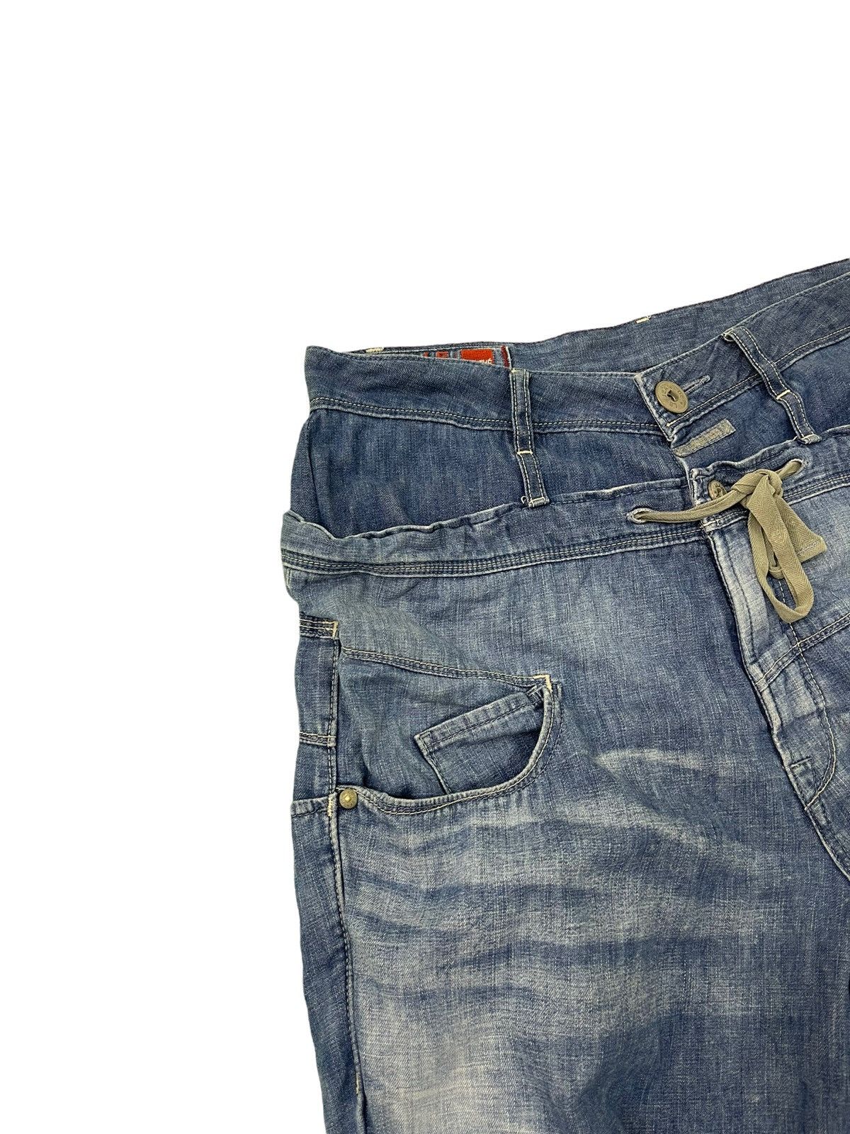Japanese Brand Double Waist Cropped Thin Denim High Rise Regular 1🟦5 Size US 33 - 5 Thumbnail