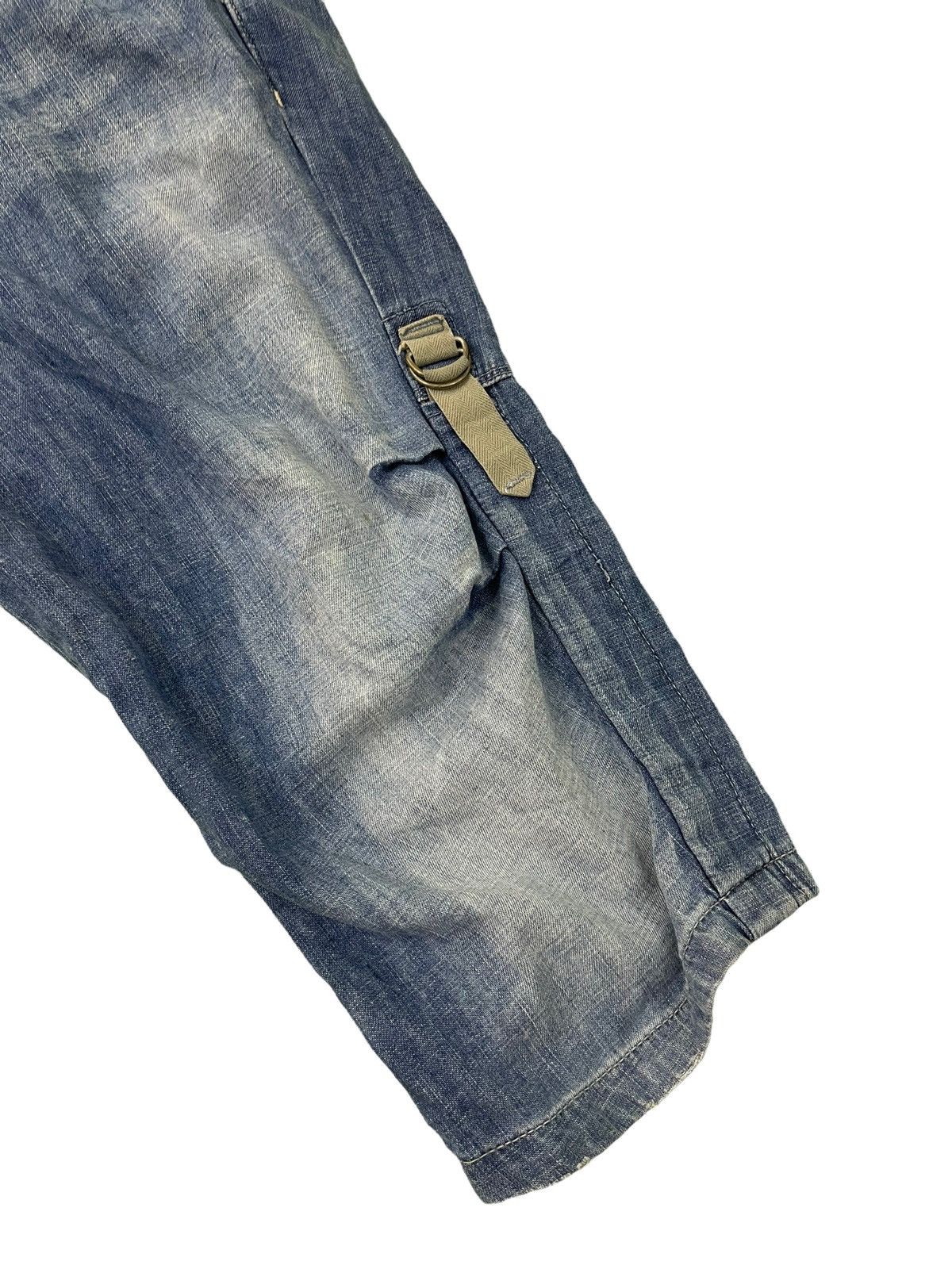 Japanese Brand Double Waist Cropped Thin Denim High Rise Regular 1🟦5 Size US 33 - 3 Thumbnail