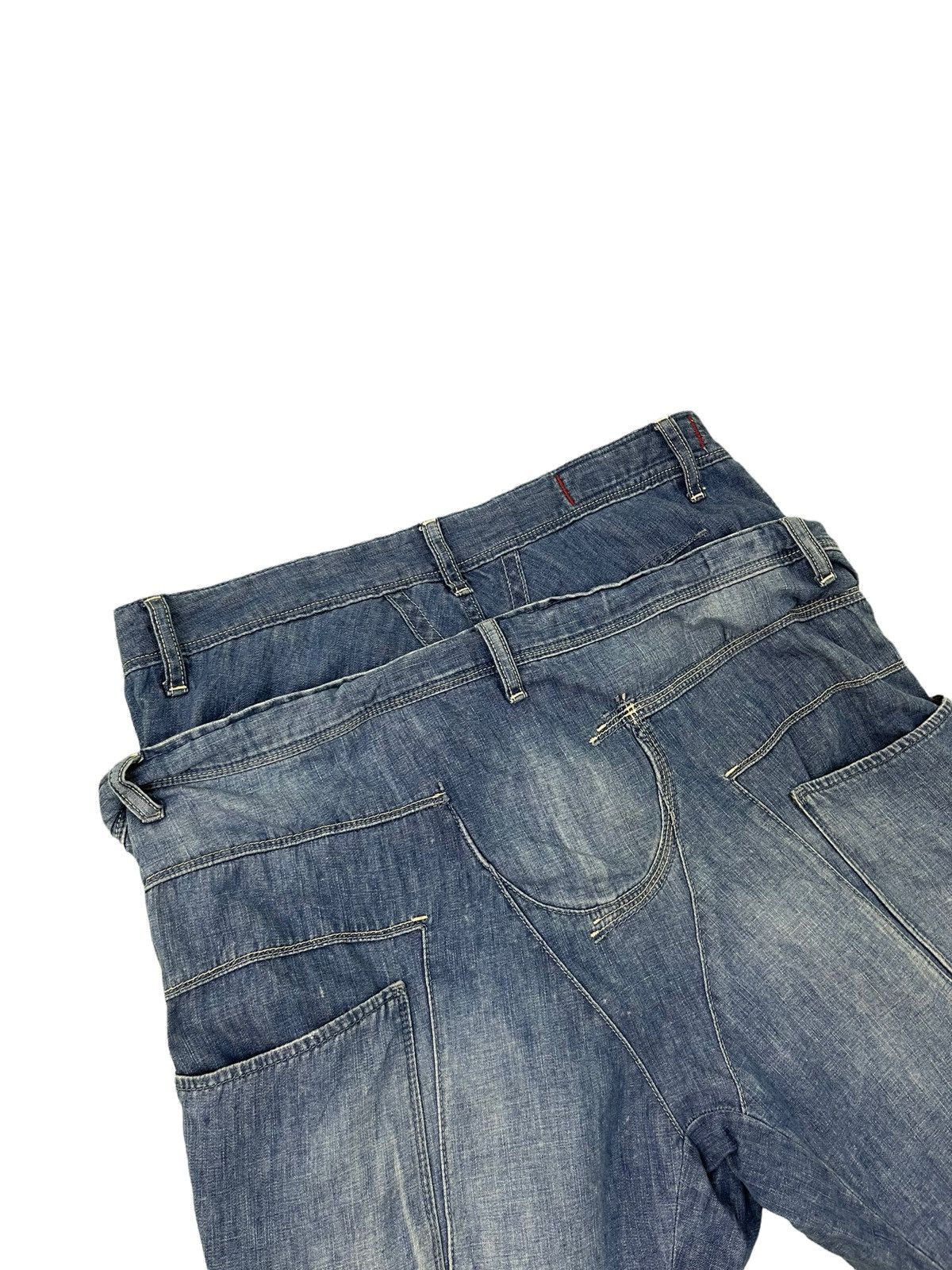 Japanese Brand Double Waist Cropped Thin Denim High Rise Regular 1🟦5 Size US 33 - 10 Thumbnail