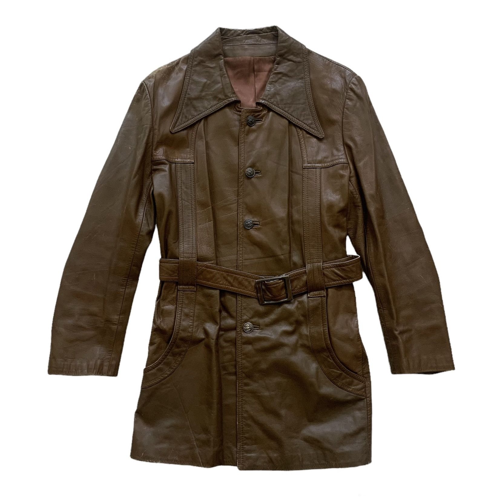 ジャケット・アウター 2000s ARMANI leather trench coat Giorgio Armani Men's Giorgio Armani Lambskin Leather Trench