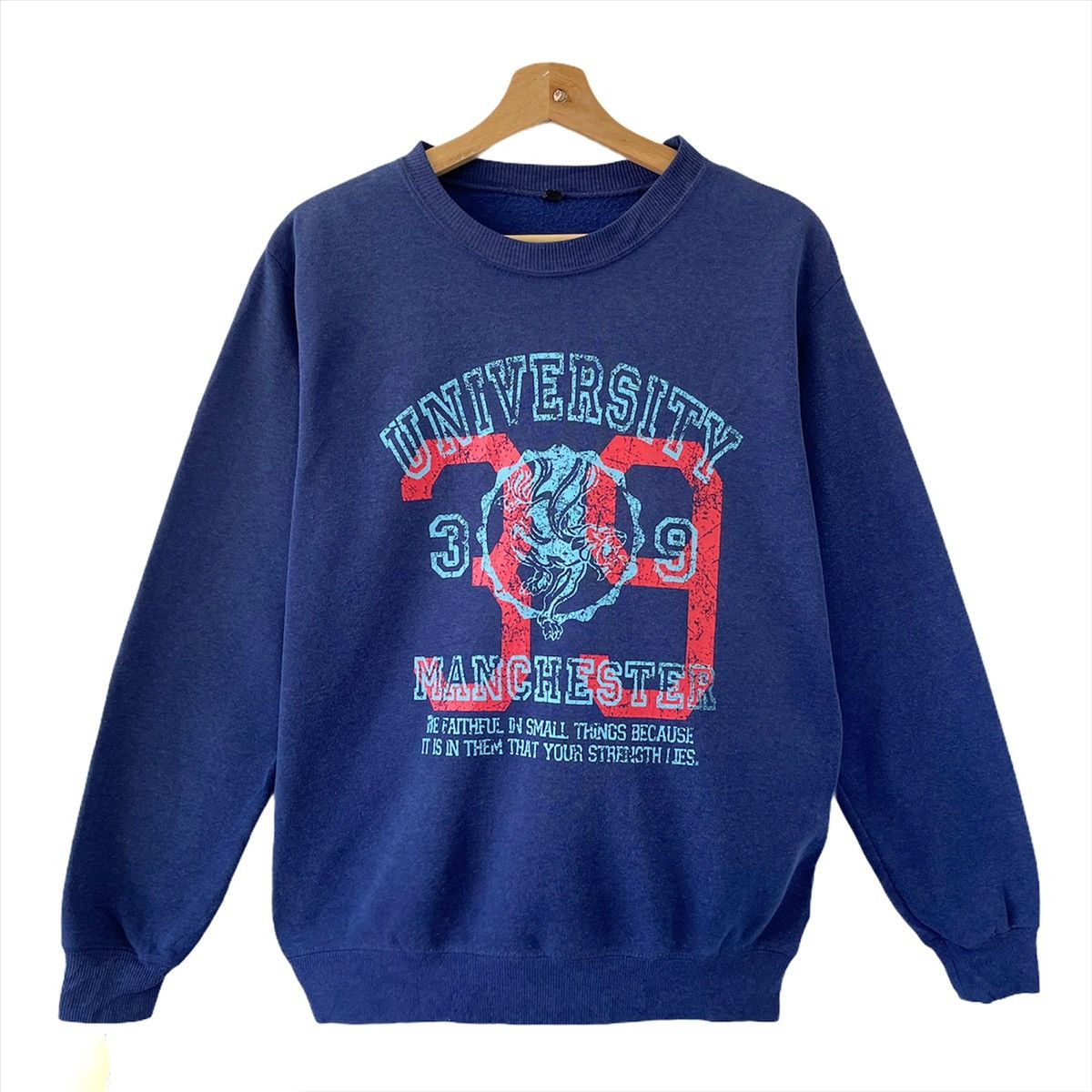 Vintage University Manchester Crewneck Sweatshirt Size M Size US M / EU 48-50 / 2 - 1 Thumbnail