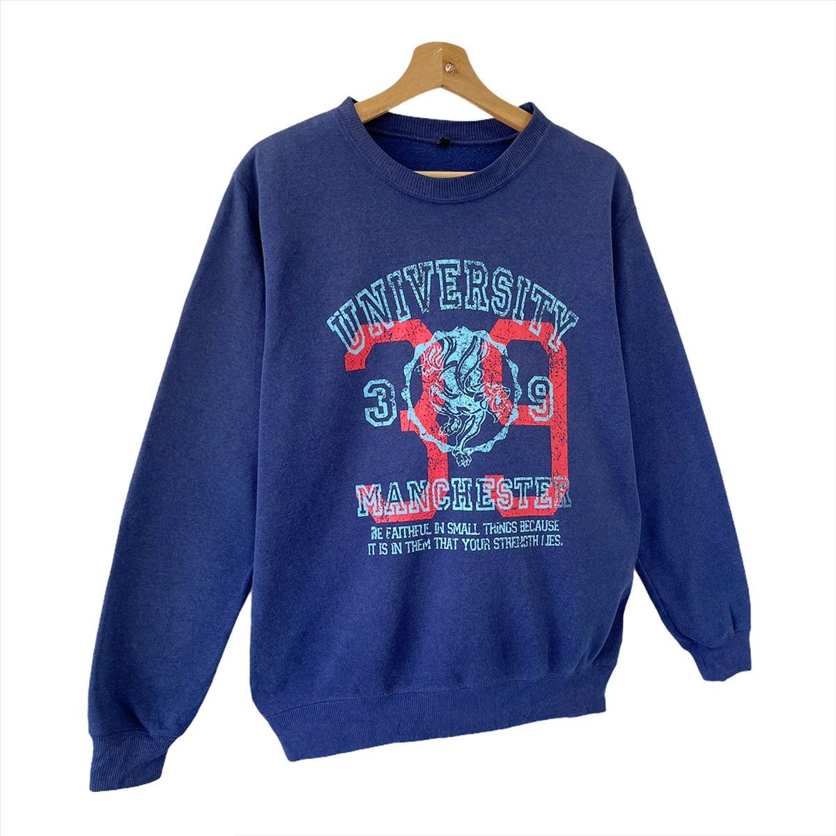 Vintage University Manchester Crewneck Sweatshirt Size M Size US M / EU 48-50 / 2 - 2 Thumbnail