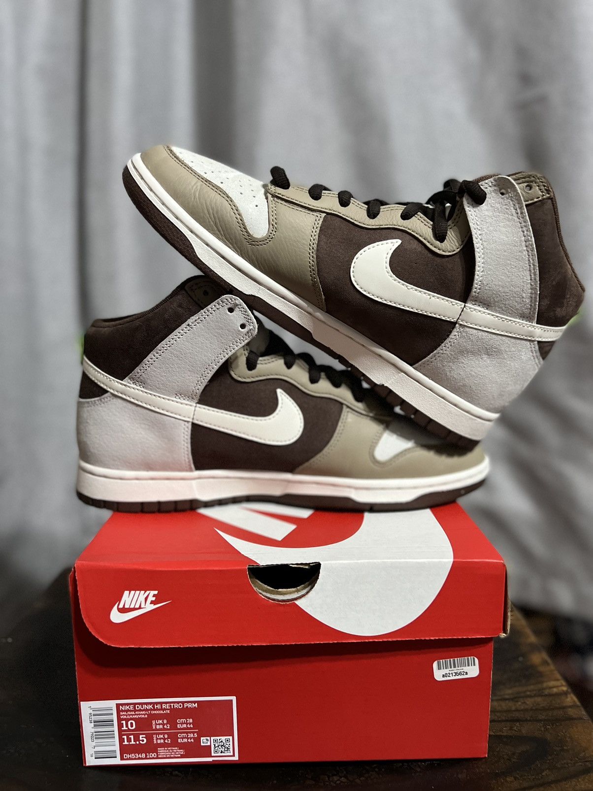 Nike Nike Dunk High Retro PRM “Light Chocolate” Size US 10 / EU 43 - 5 Thumbnail