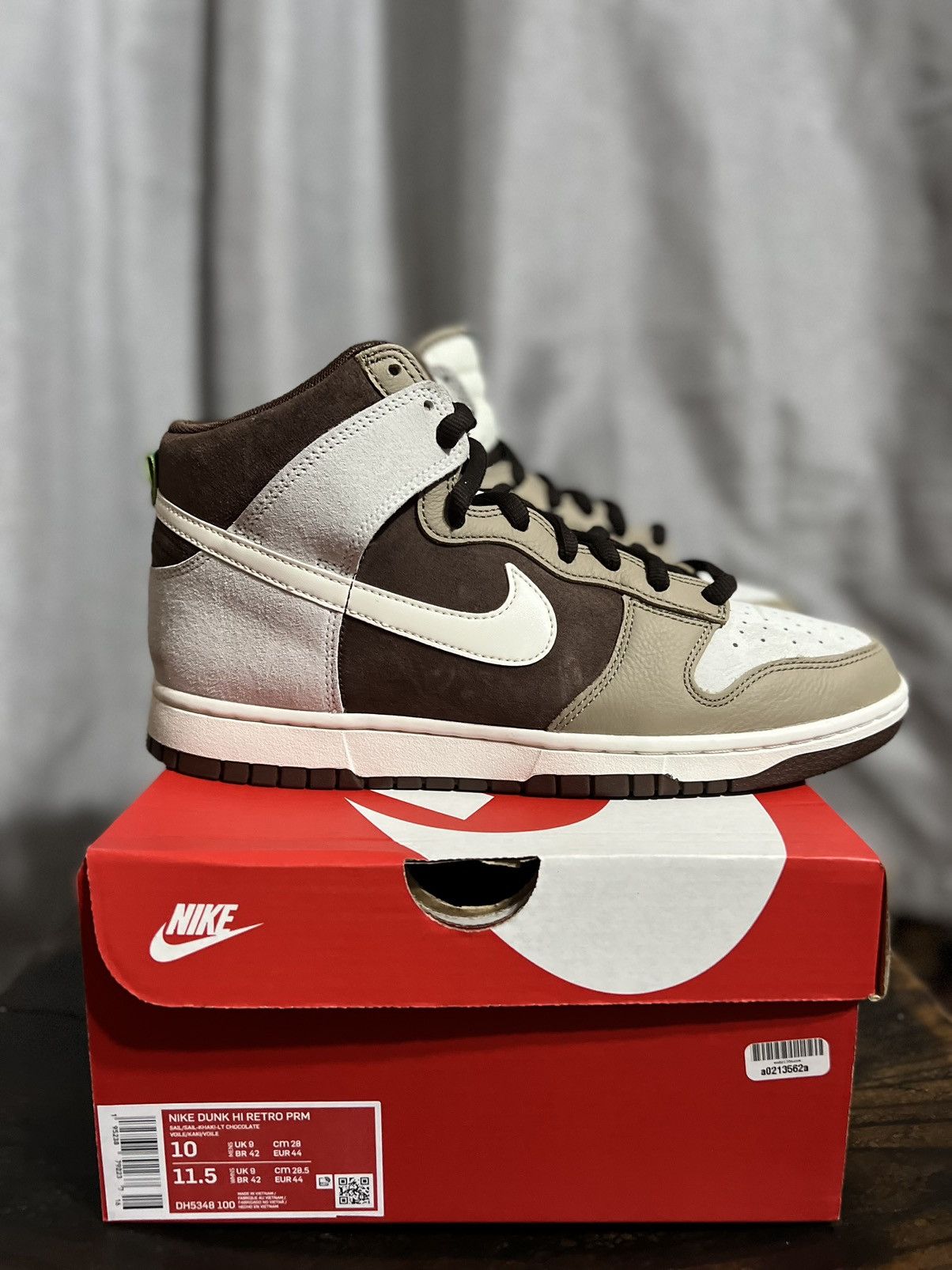 Nike Nike Dunk High Retro PRM “Light Chocolate” Size US 10 / EU 43 - 1 Thumbnail