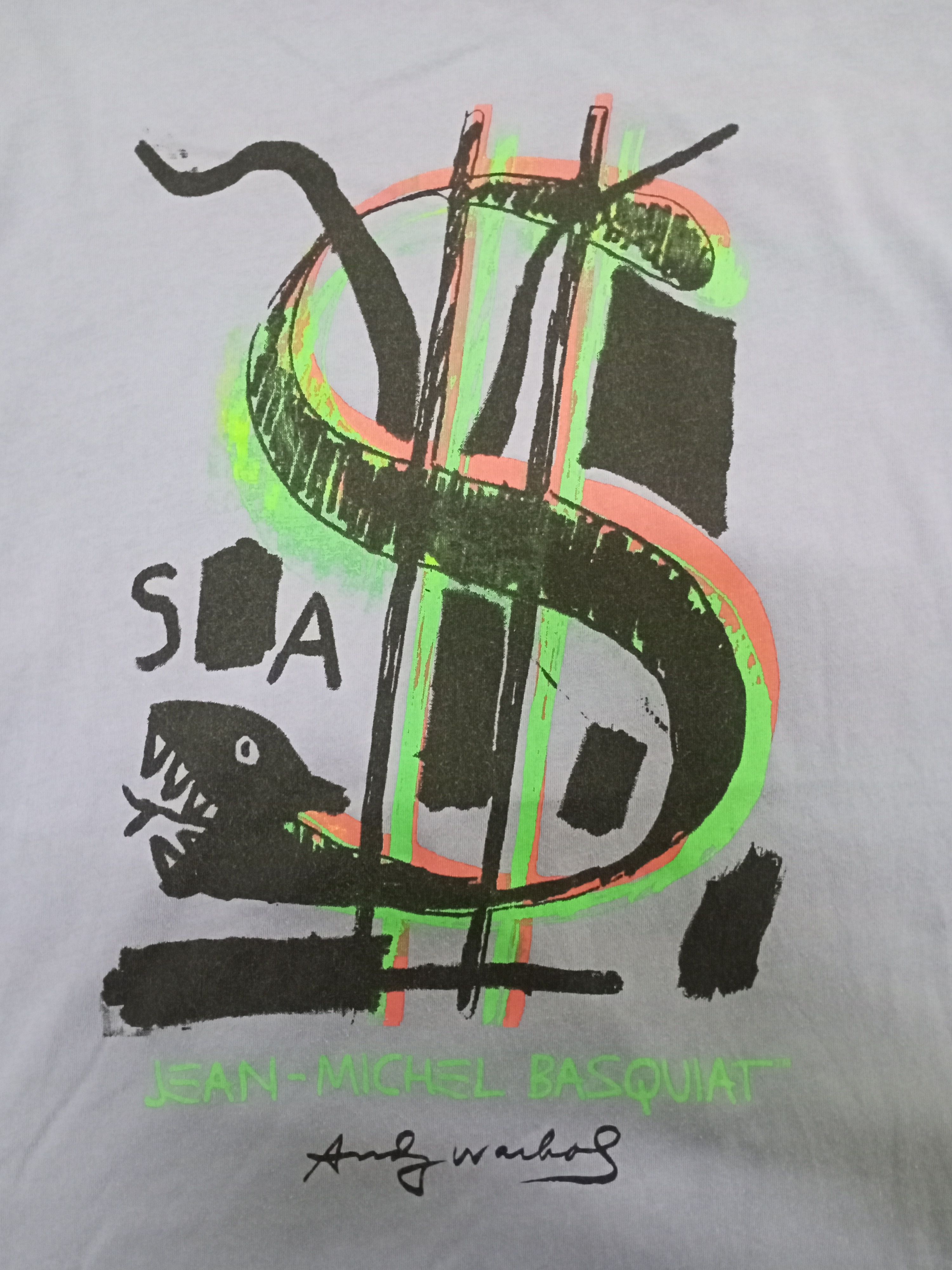 Andy Warhol Andy Warhol x Jean Michel Basquiat Dollar Signs pop Art Tee Size US XL / EU 56 / 4 - 2 Thumbnail